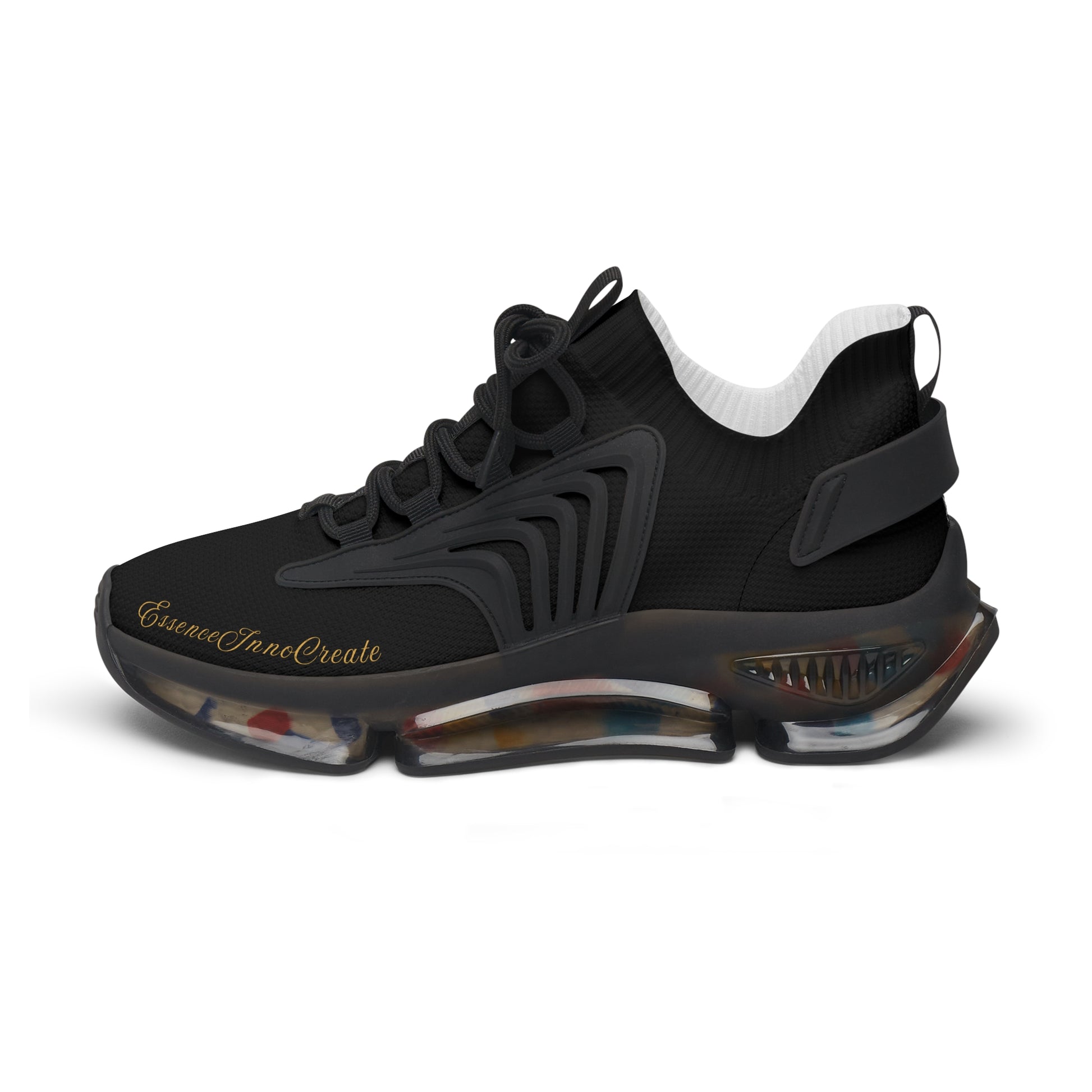 Black 'EssenceInnoCreate' sneaker on a white background