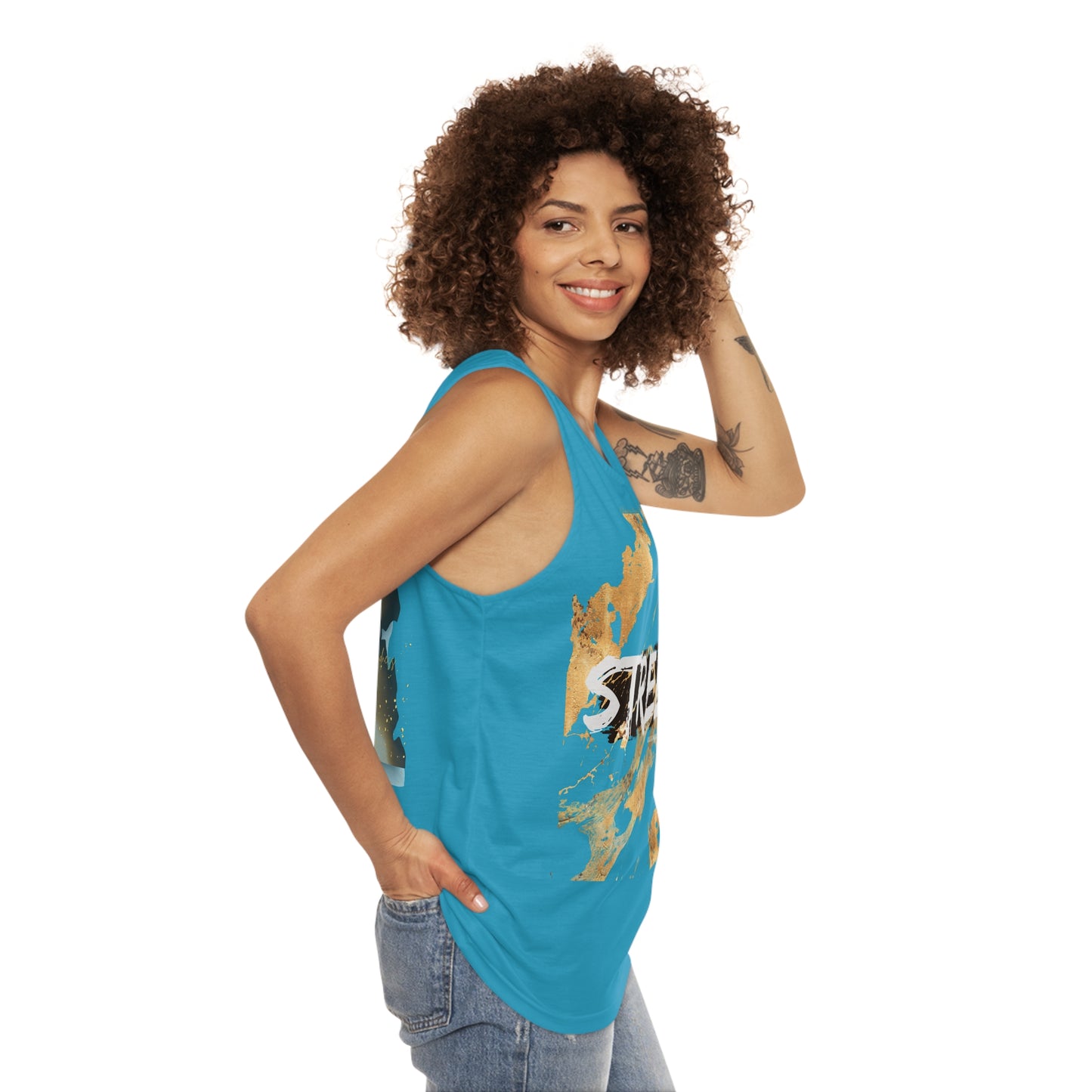 STREET Gold Graffiti XV | Unisex Tank Top | Turquoise