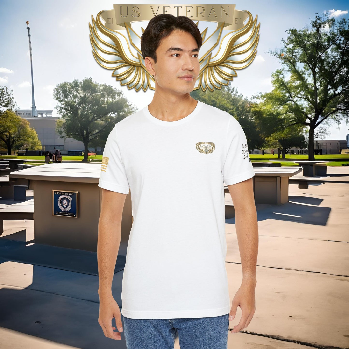 Essence White Veteran Tee – Clean Tribute T-Shirt