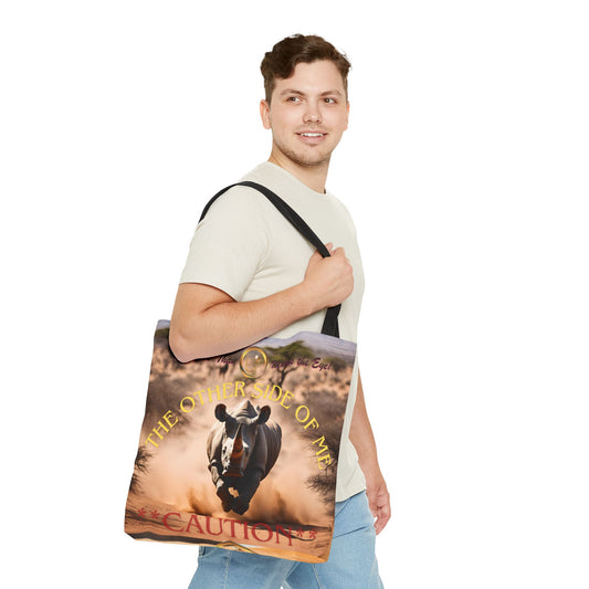 Bold Caution Tote Bag | 3 Sizes | 5 Handle Colors