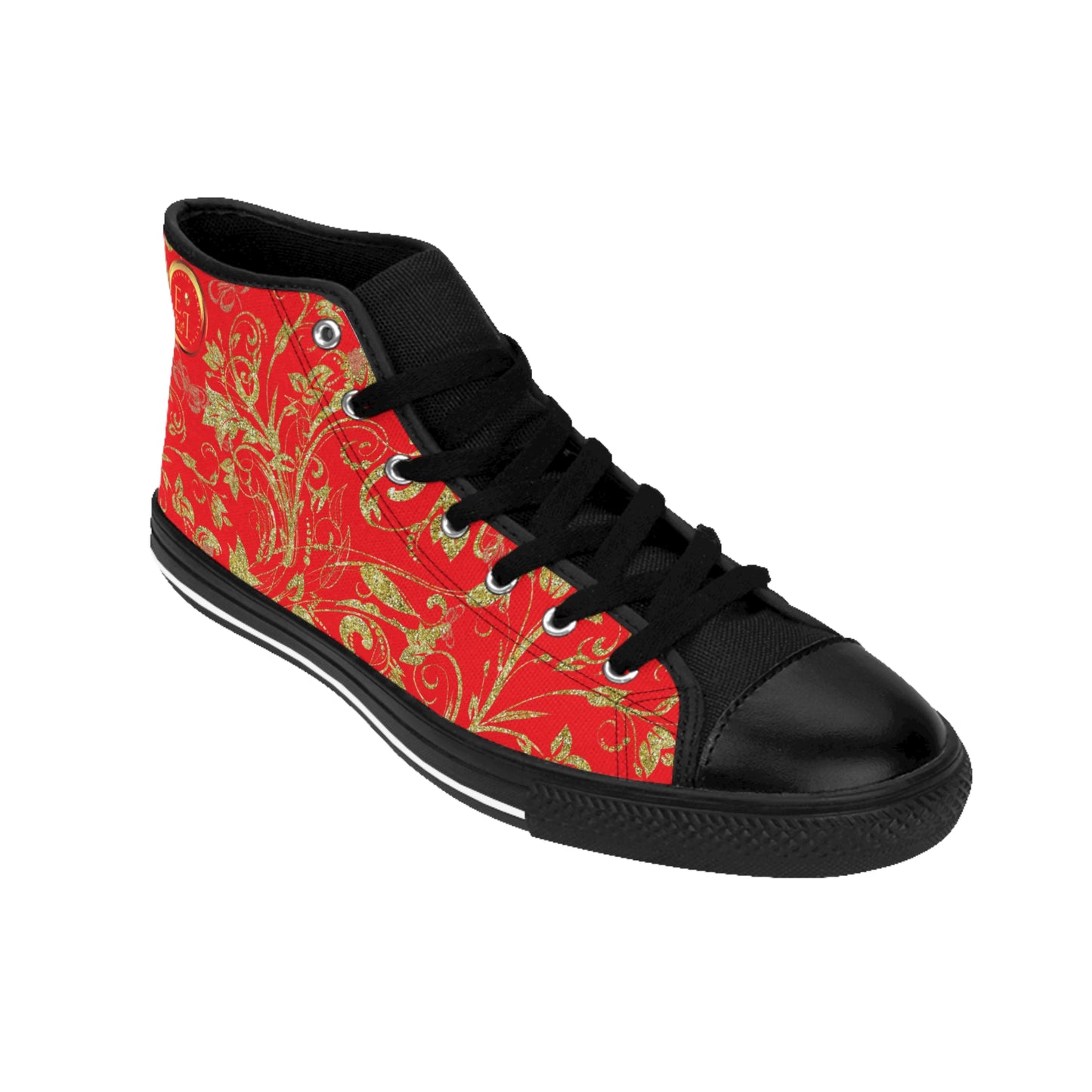 Bohemian Butterfly | Red | Black Sole HighTop Sneakers