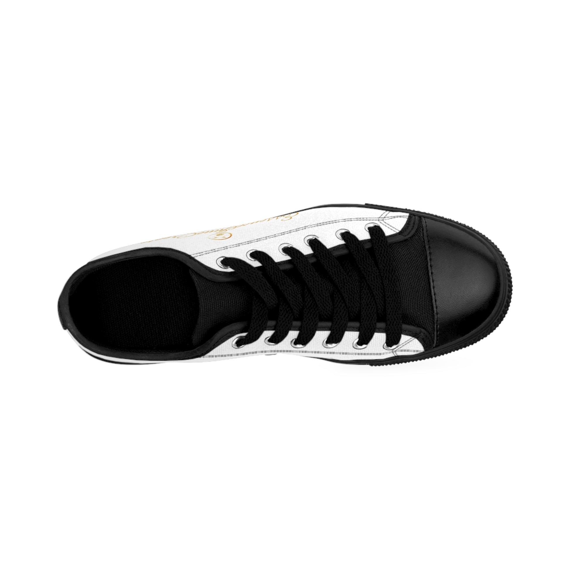 Black and white 'EssenceInnoCreate' sneaker on a white background