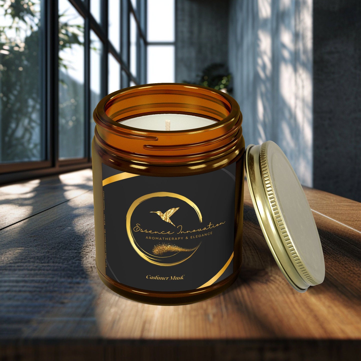 Aura Lux Gold Collection | Cashmere Musk Scented Candle | 4oz, 9oz