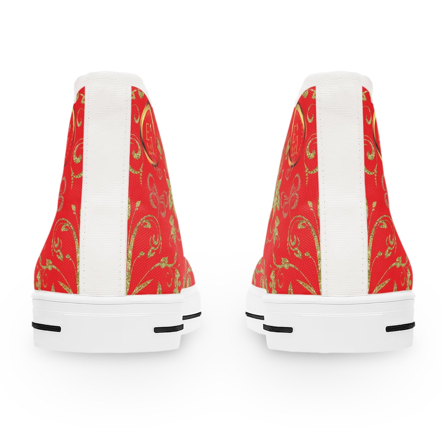 Ladies Bohemian Butterfly | Red | White Sole HighTops