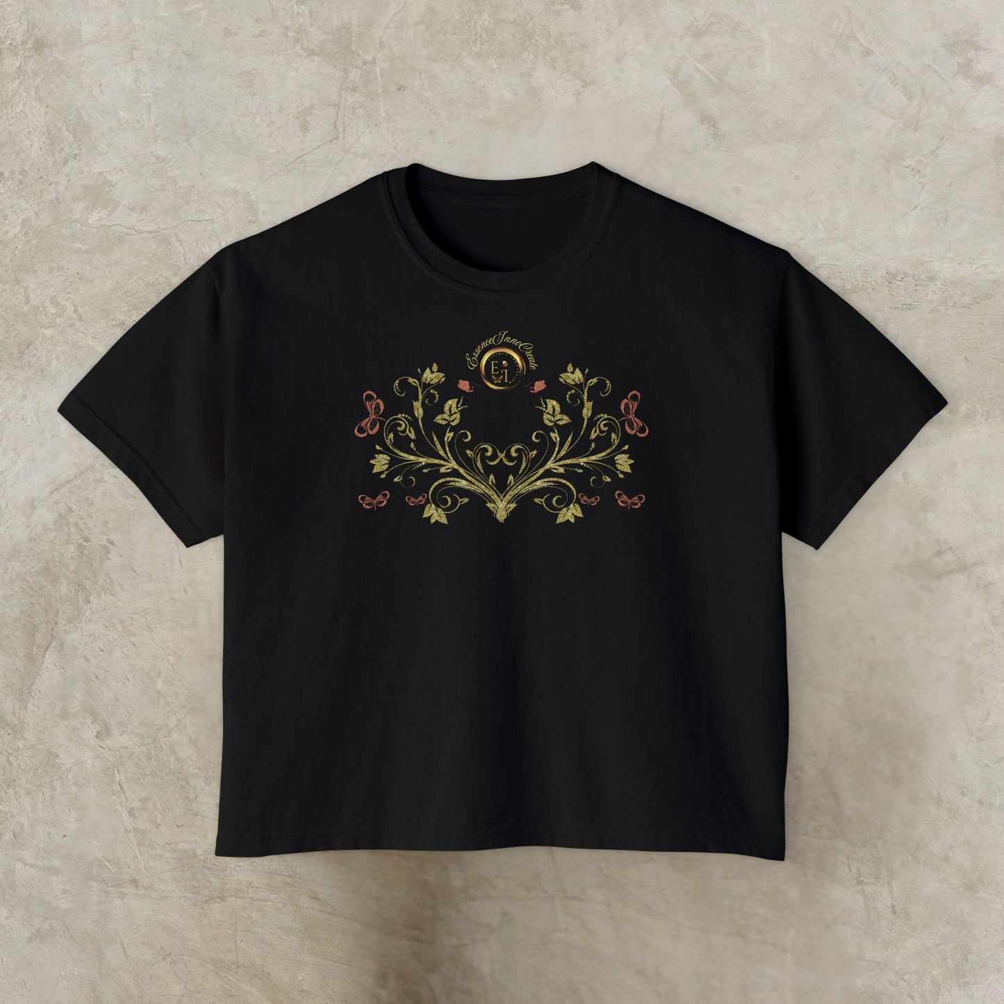 Botanical Crest Crop Tee – Floral Graphic Crop Top