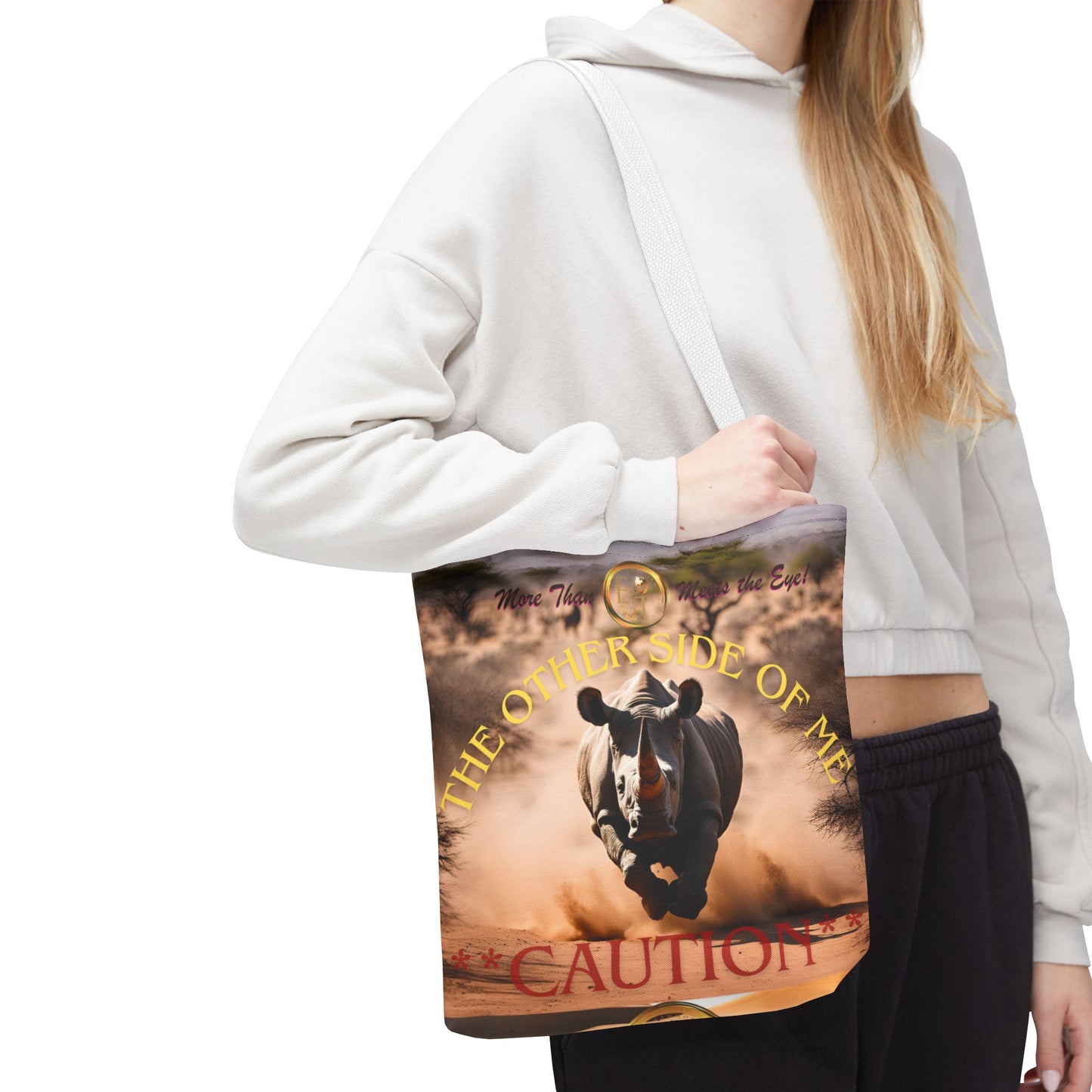 Bold Caution Tote Bag, Wild Animal Lover Gift, Unique Fashion Accessory, Eco-Friendly Shopping Bag, Perfect for Wildlife Enthusiasts