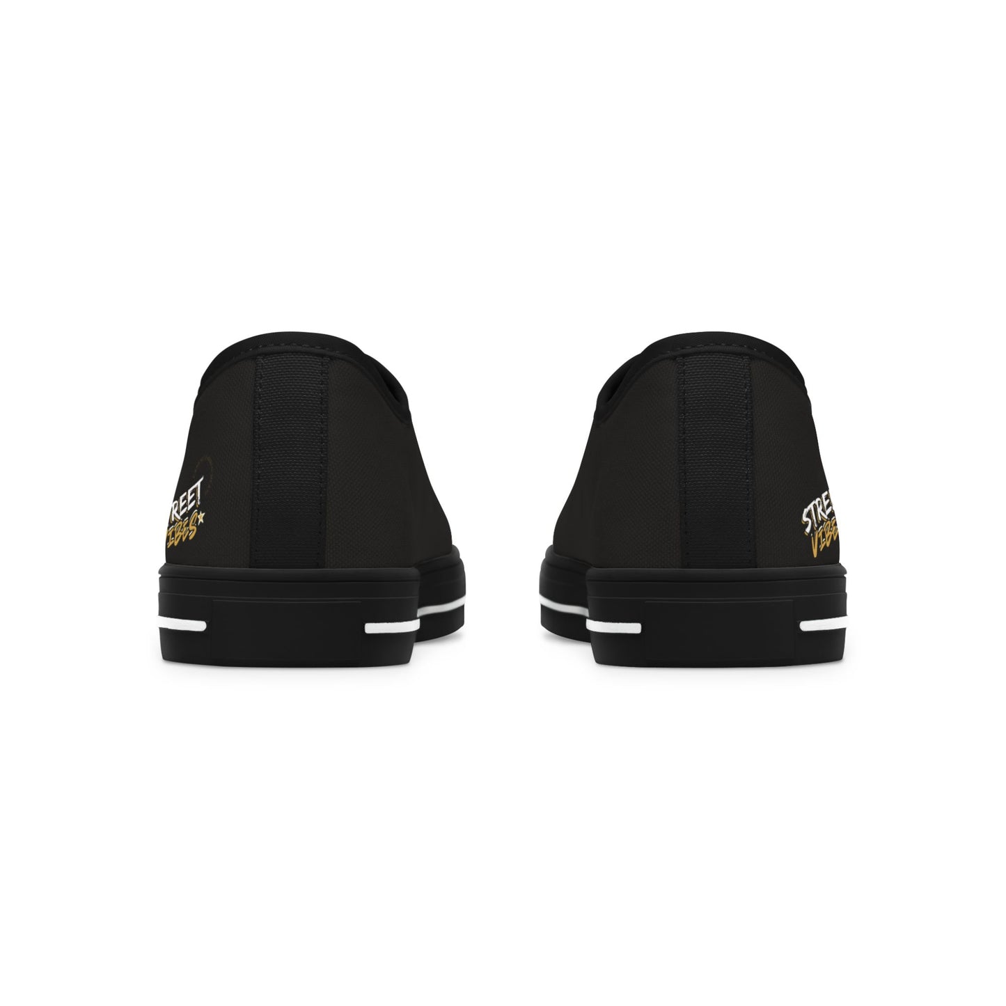 Black Essence Innovation 'Street Vibes' shoes with white sole stripe and visible branding on a white background