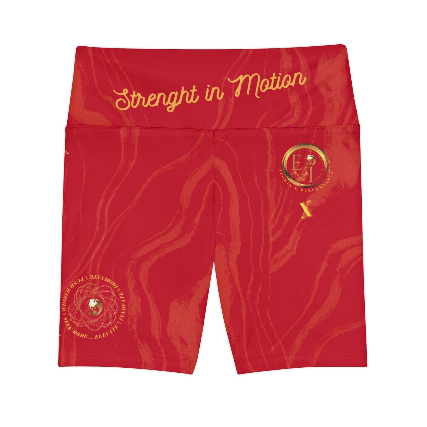 Seek More WSS X | EI Sports Workout Shorts Striped | Dark Red