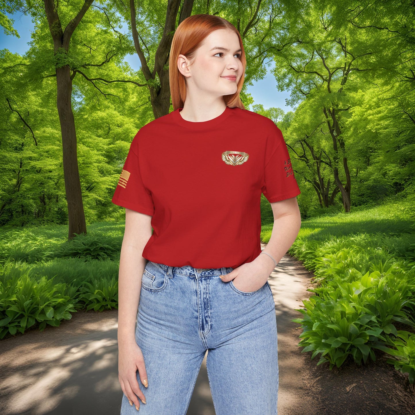 Essence Red Veteran Tee – Patriotic Tribute T-Shirt
