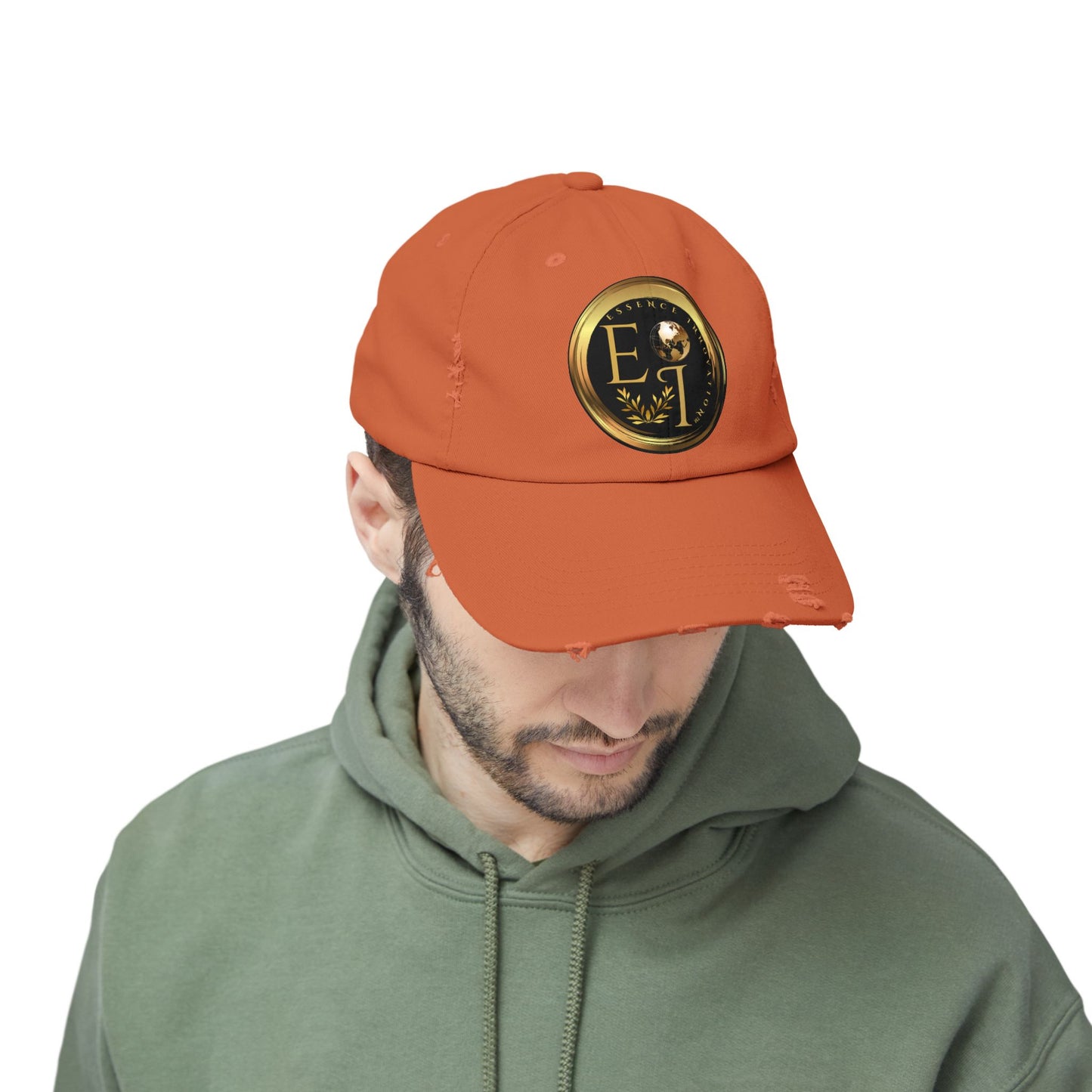 Essence Innovation Burnt Orange Distressed Cap – EI Logo Edition