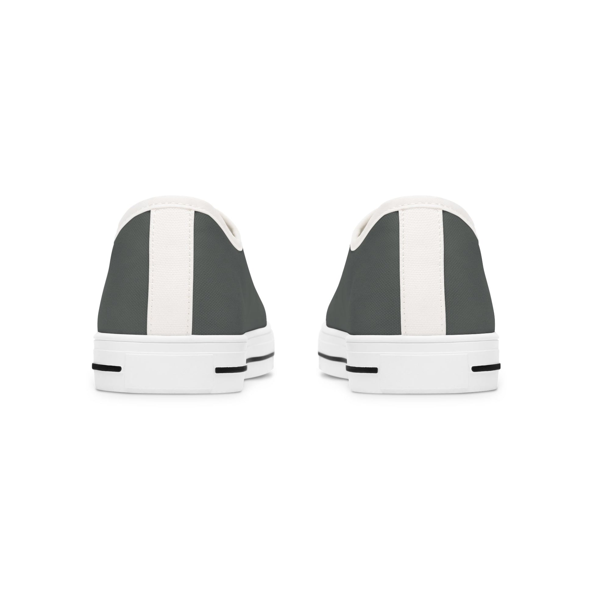 Pair of gray and white striped 'Essence Innovation' shoes on a white background