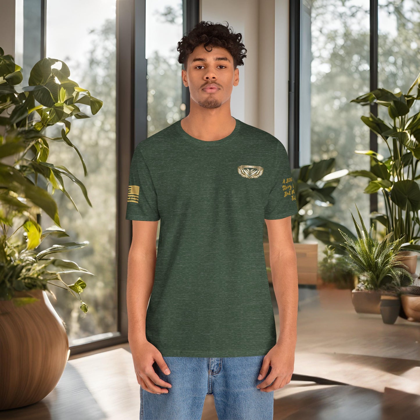 Essence Forest Veteran Tee – Deep Green Tribute Shirt