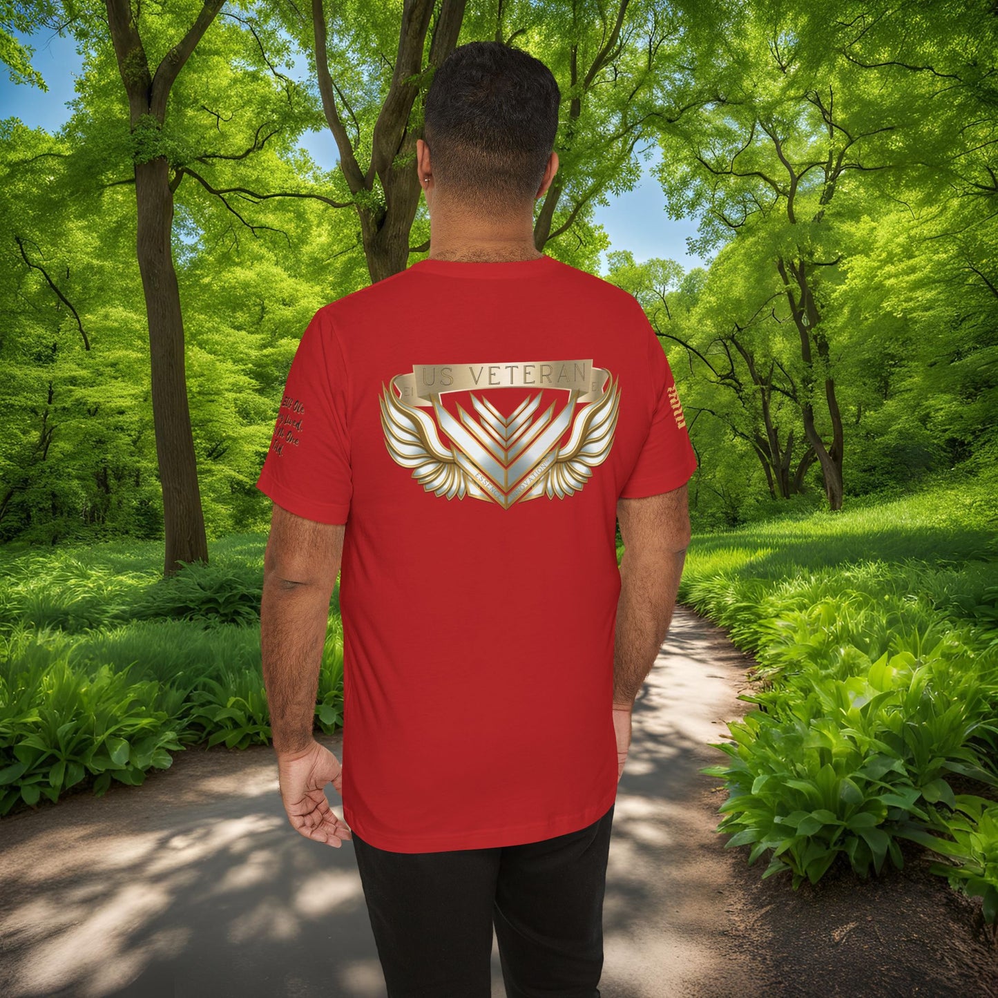 Essence Red Veteran Tee – Patriotic Tribute T-Shirt
