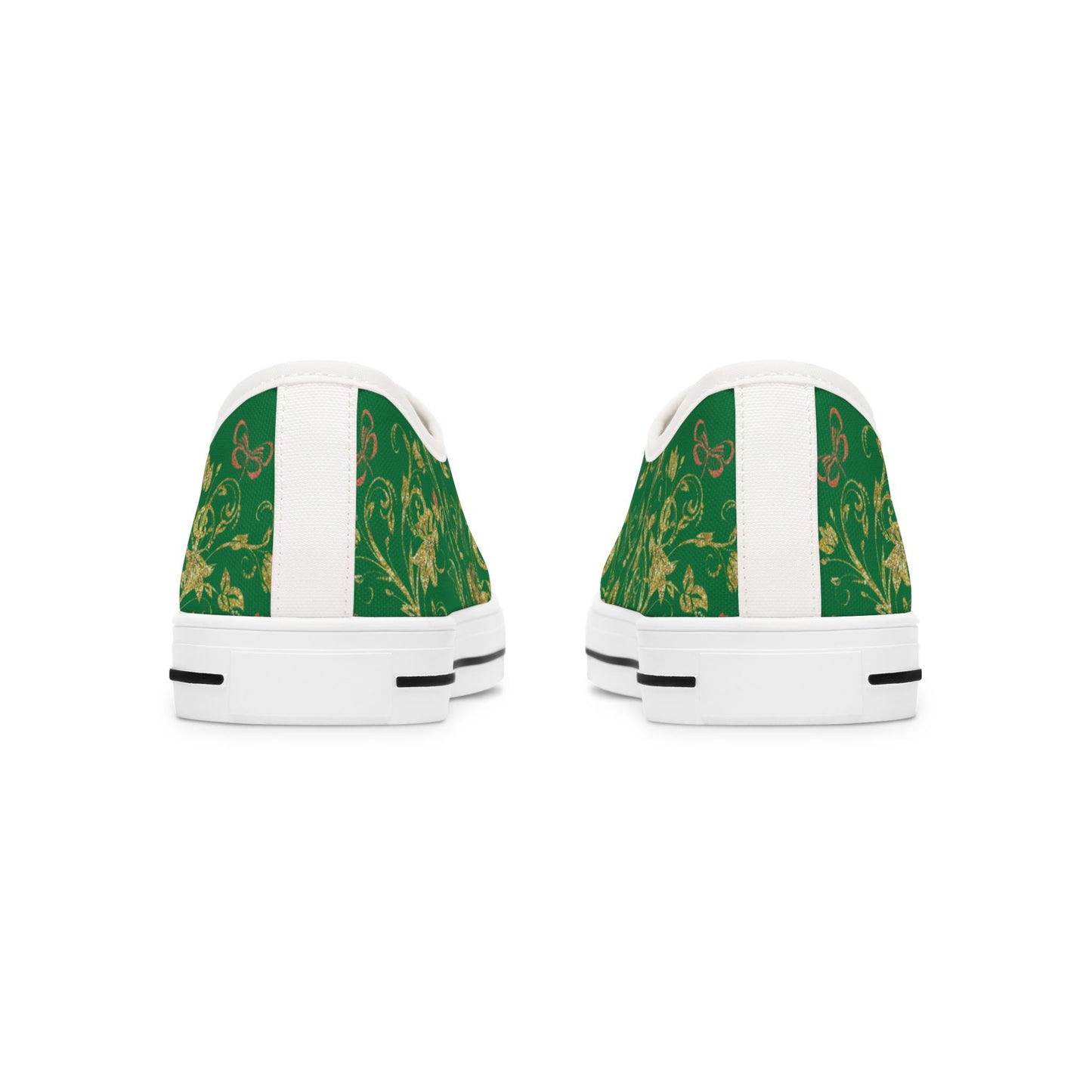 Ladies Bohemian Butterfly | Green | White Sole LowTops