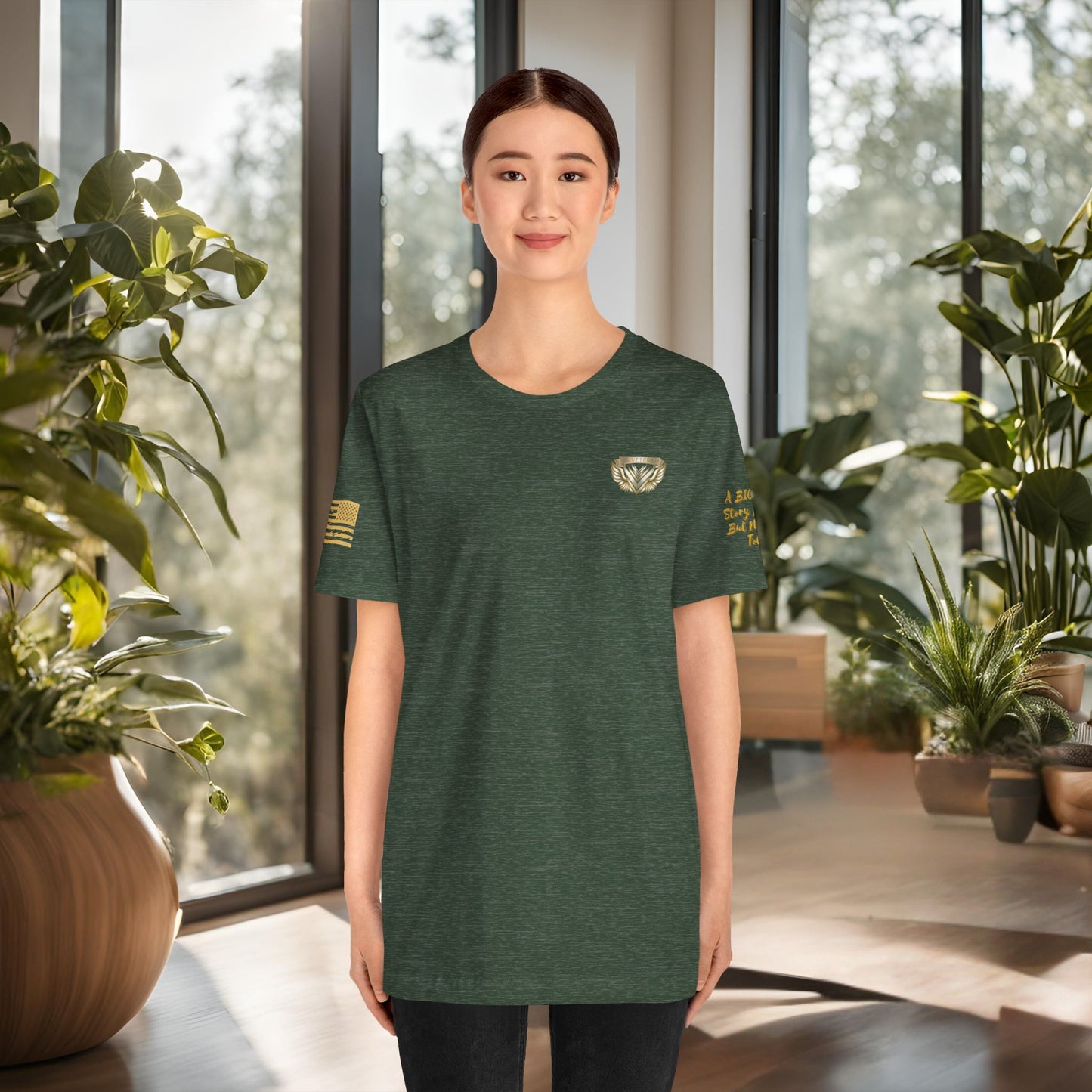Essence Forest Veteran Tee – Deep Green Tribute Shirt