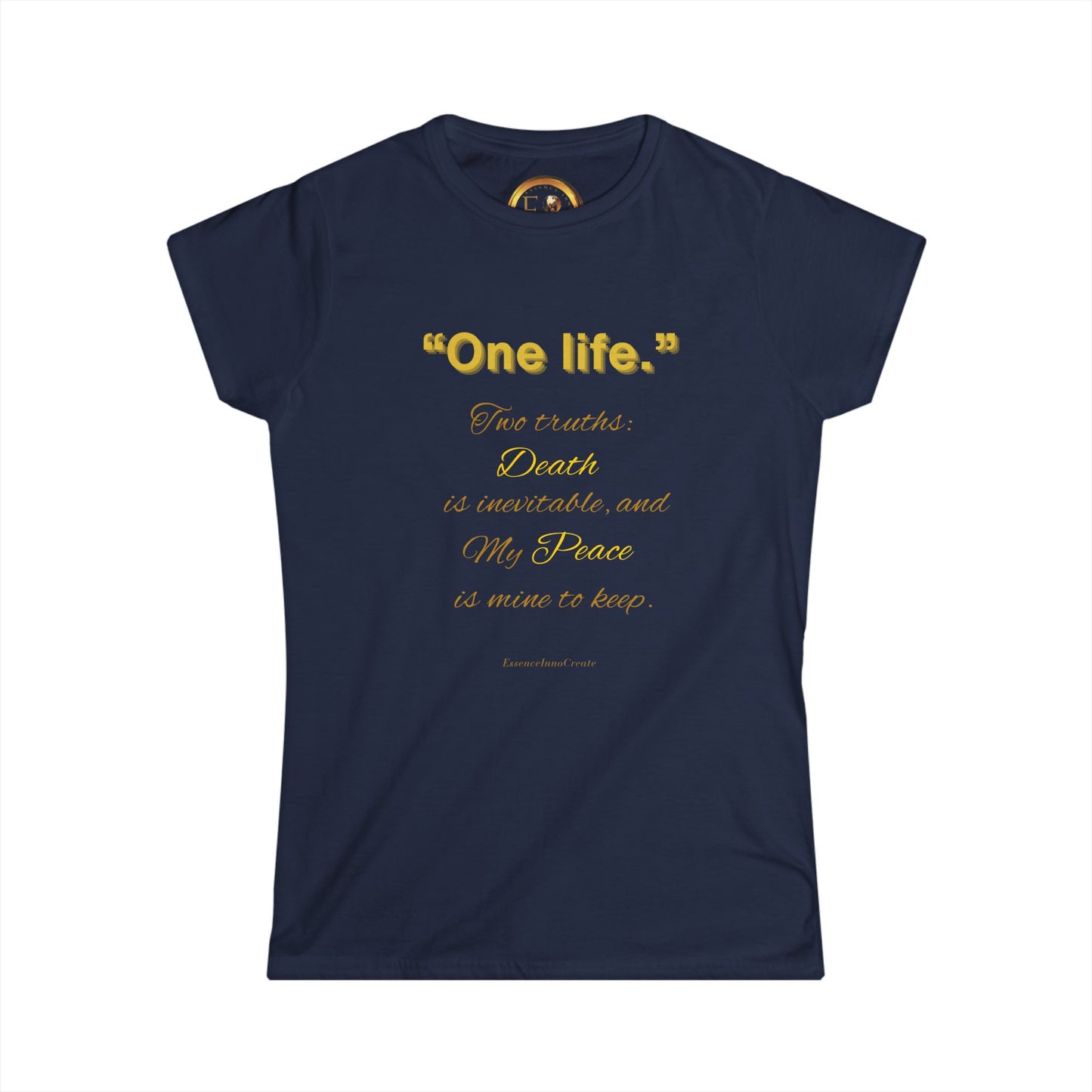 One Life Tee in Navy – Timeless Motivational Tee | EI Fashion