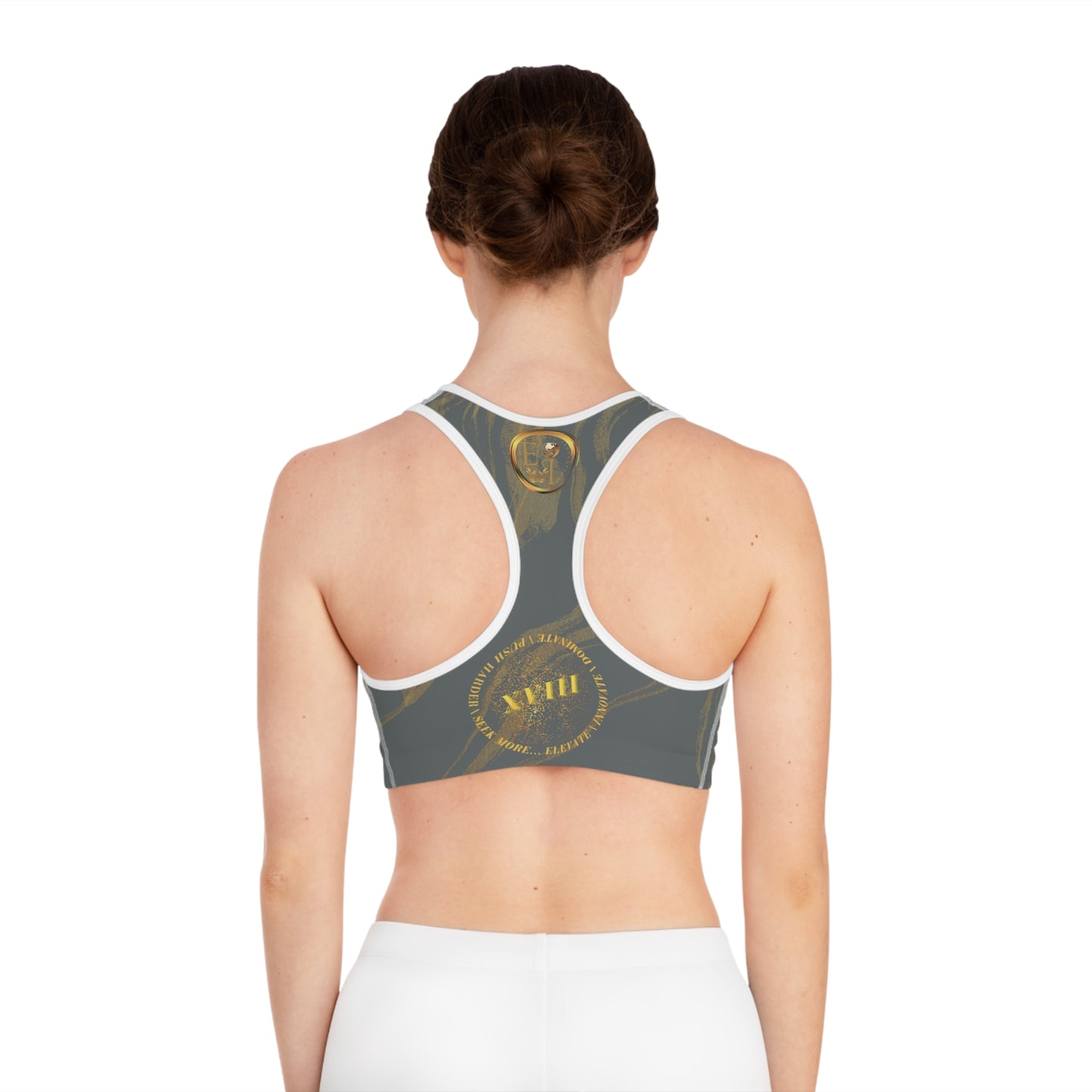 Seek More SBS VIII | EI Sports Bra Stripped | Dark Grey