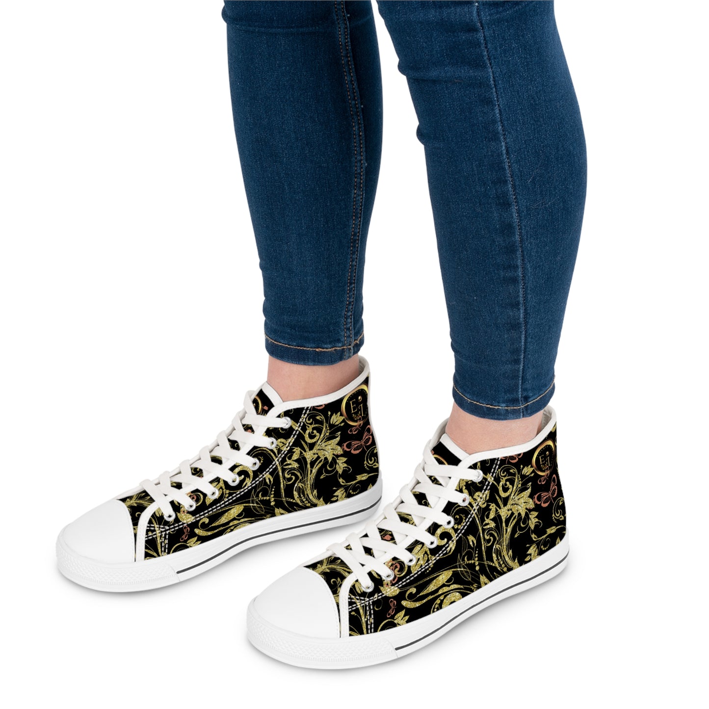 Ladies Bohemian Butterfly | Black | White Sole HighTops