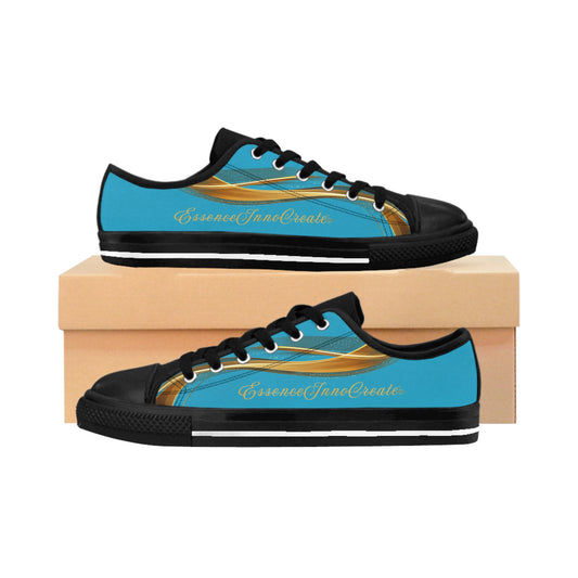 Ladies Striped Lowtops XV | Black Sole | Turquoise