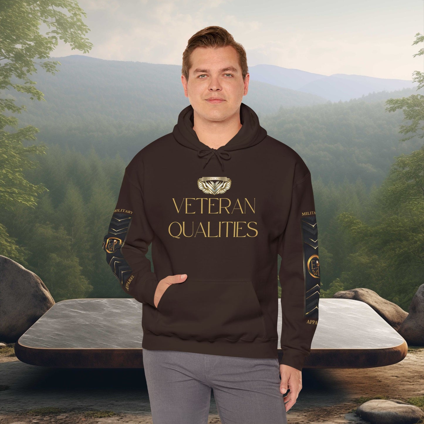 Veteran Qualities Serviceman Six | DC Chocolate Hoodie | Military & Service Tribute