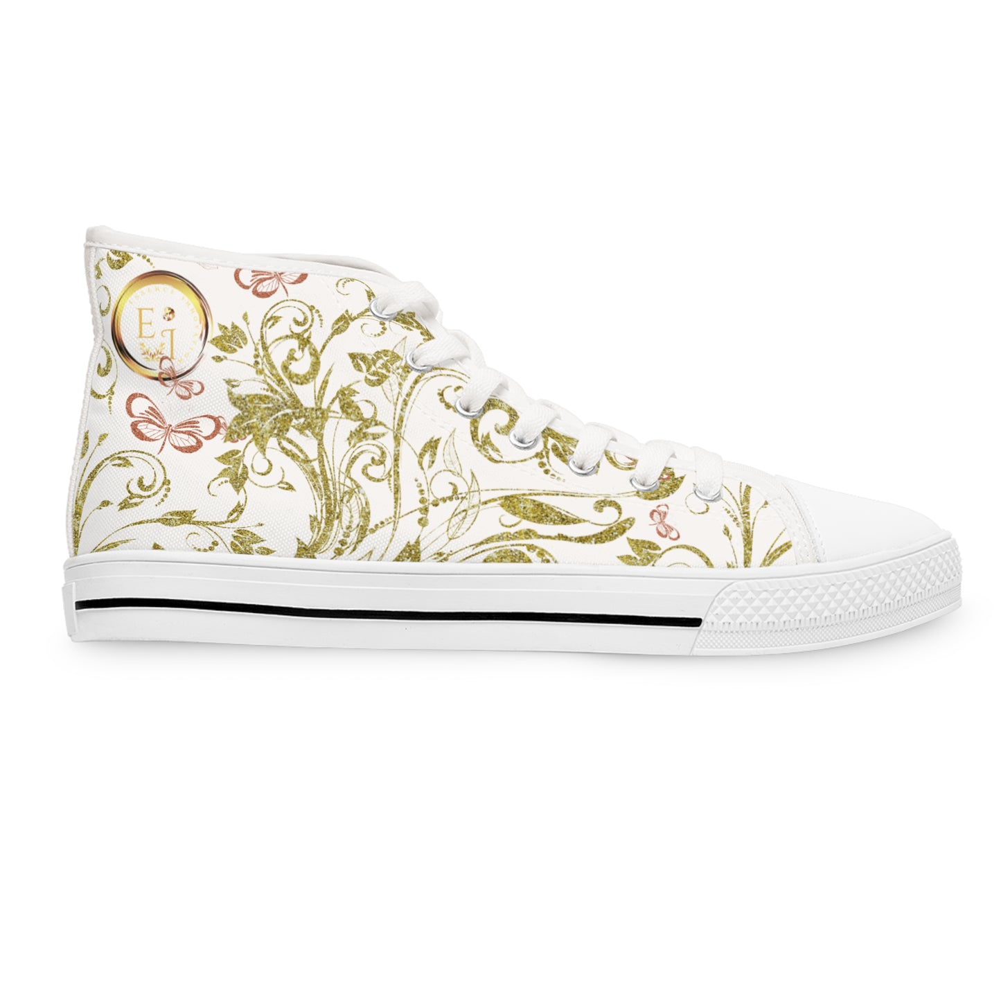 Ladies Bohemian Butterfly | White | White Sole HighTops
