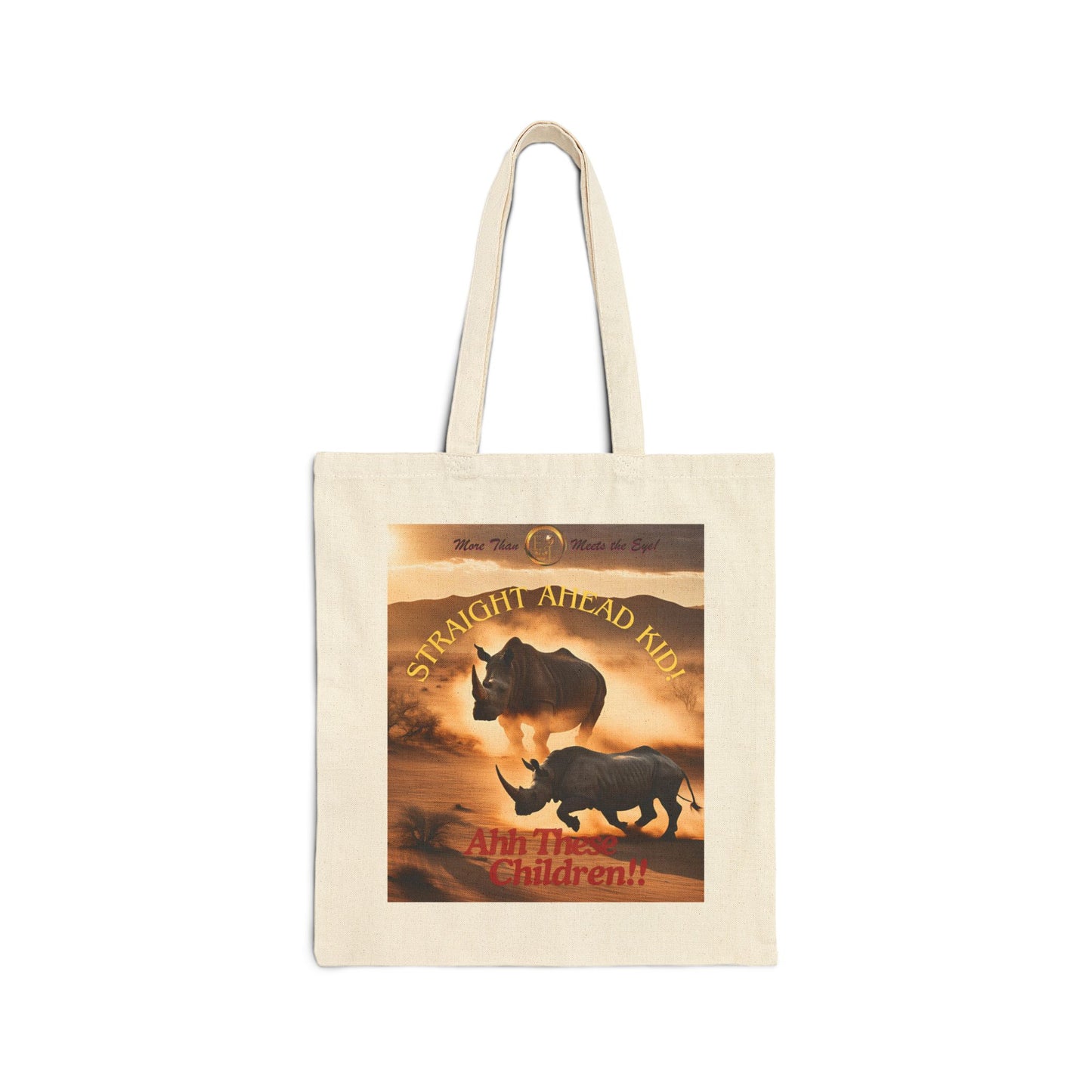 Wildlife Lover's Cotton Canvas Tote Bag, Eco-Friendly Bag, Gift for Animal Lovers, Sustainable Shopper, Cute Rhinos Design