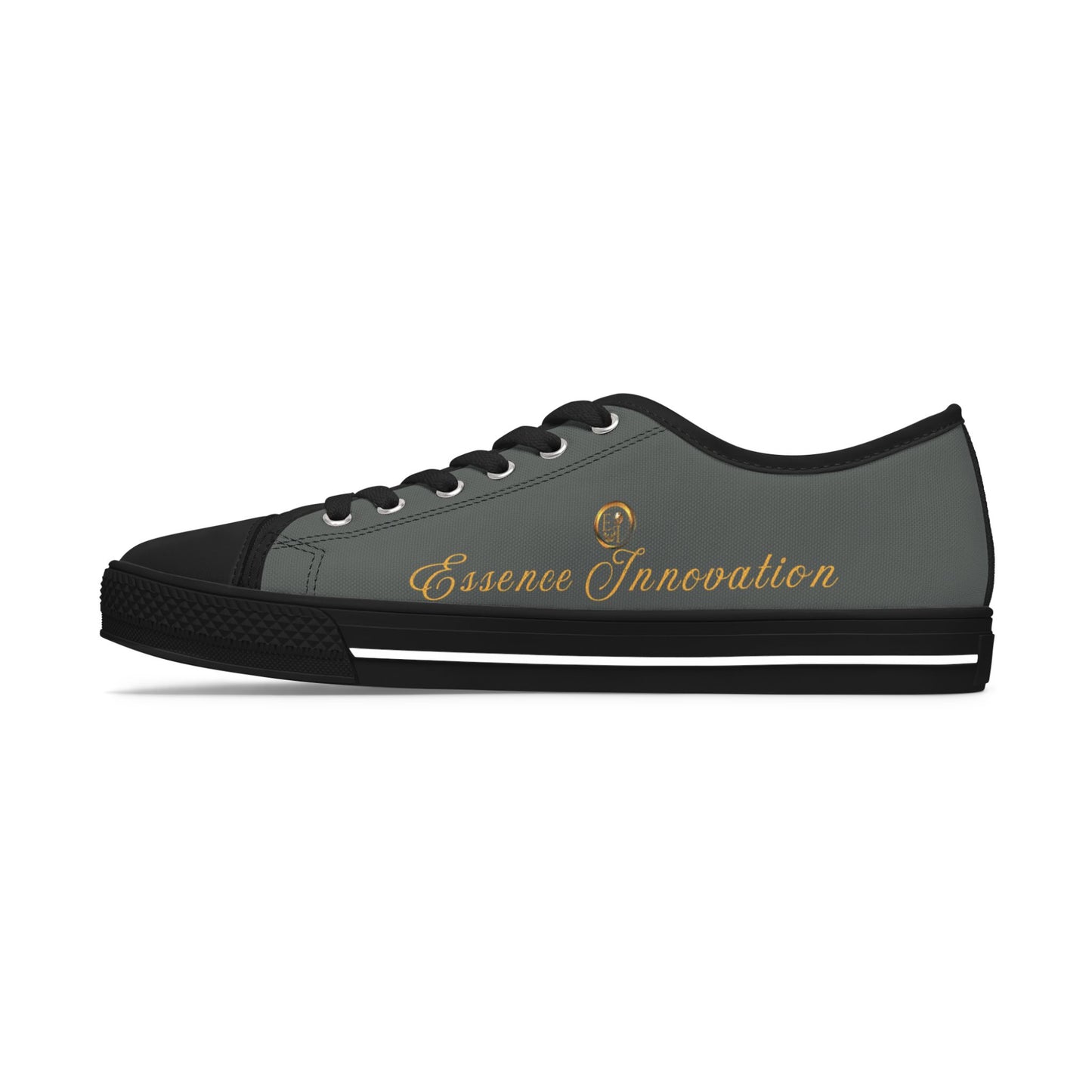 Black and grey 'Essence Innovation' sneaker with black sole on a white background