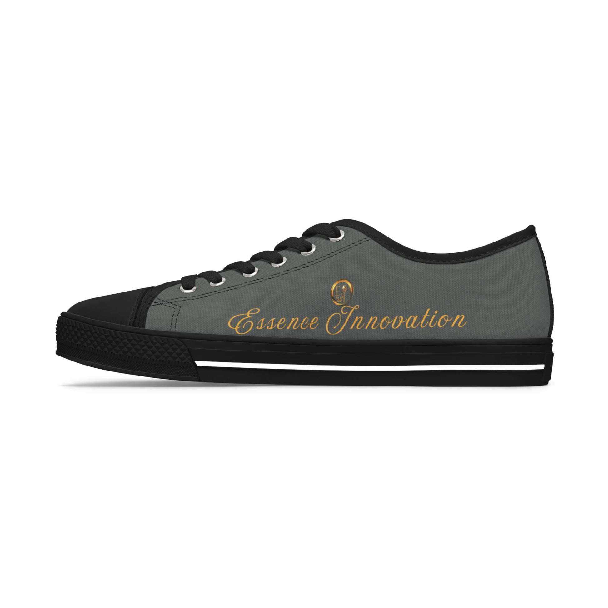 Black and grey 'Essence Innovation' sneaker with black sole on a white background