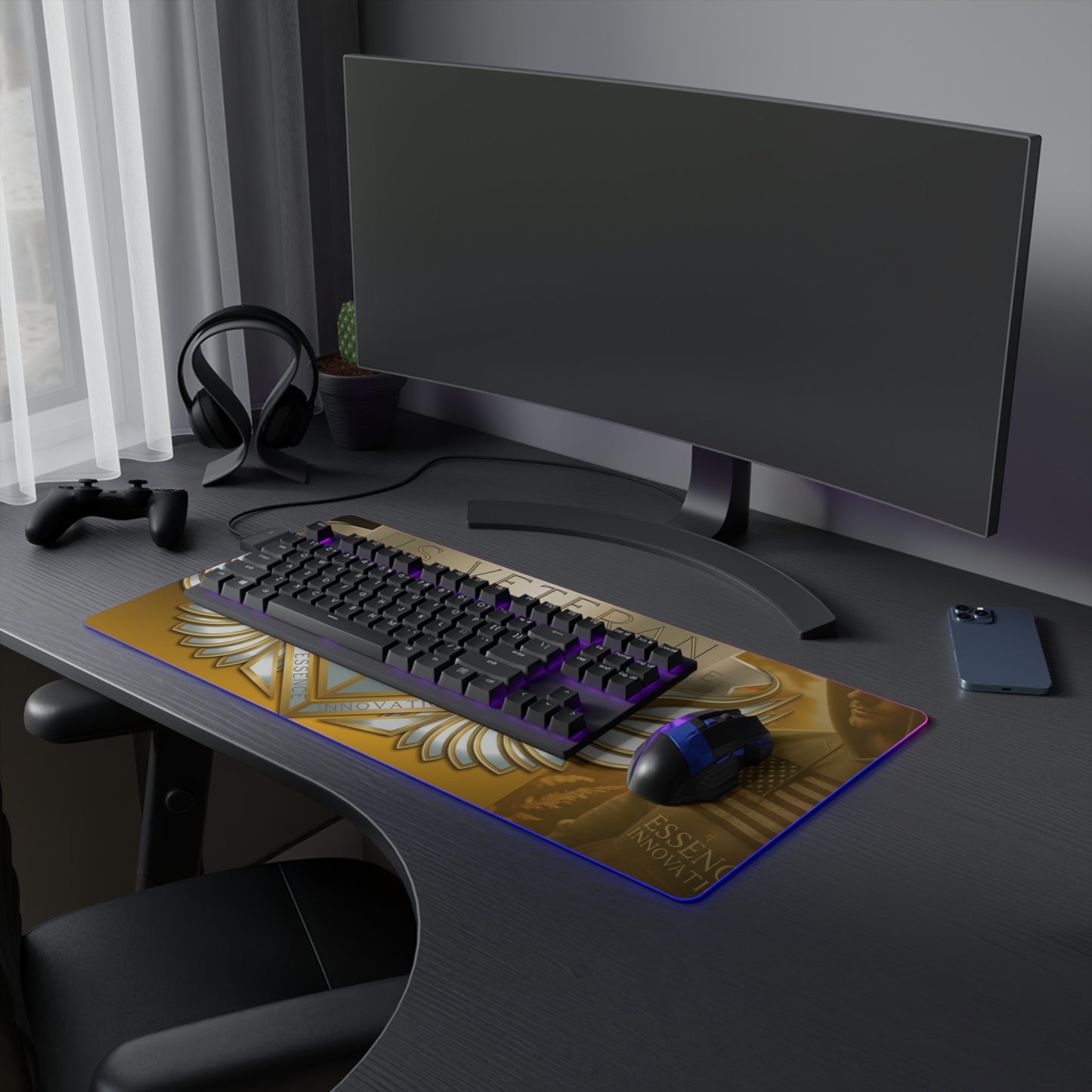 US Veteran | LED Gaming Mouse Pad | 4 Sizes