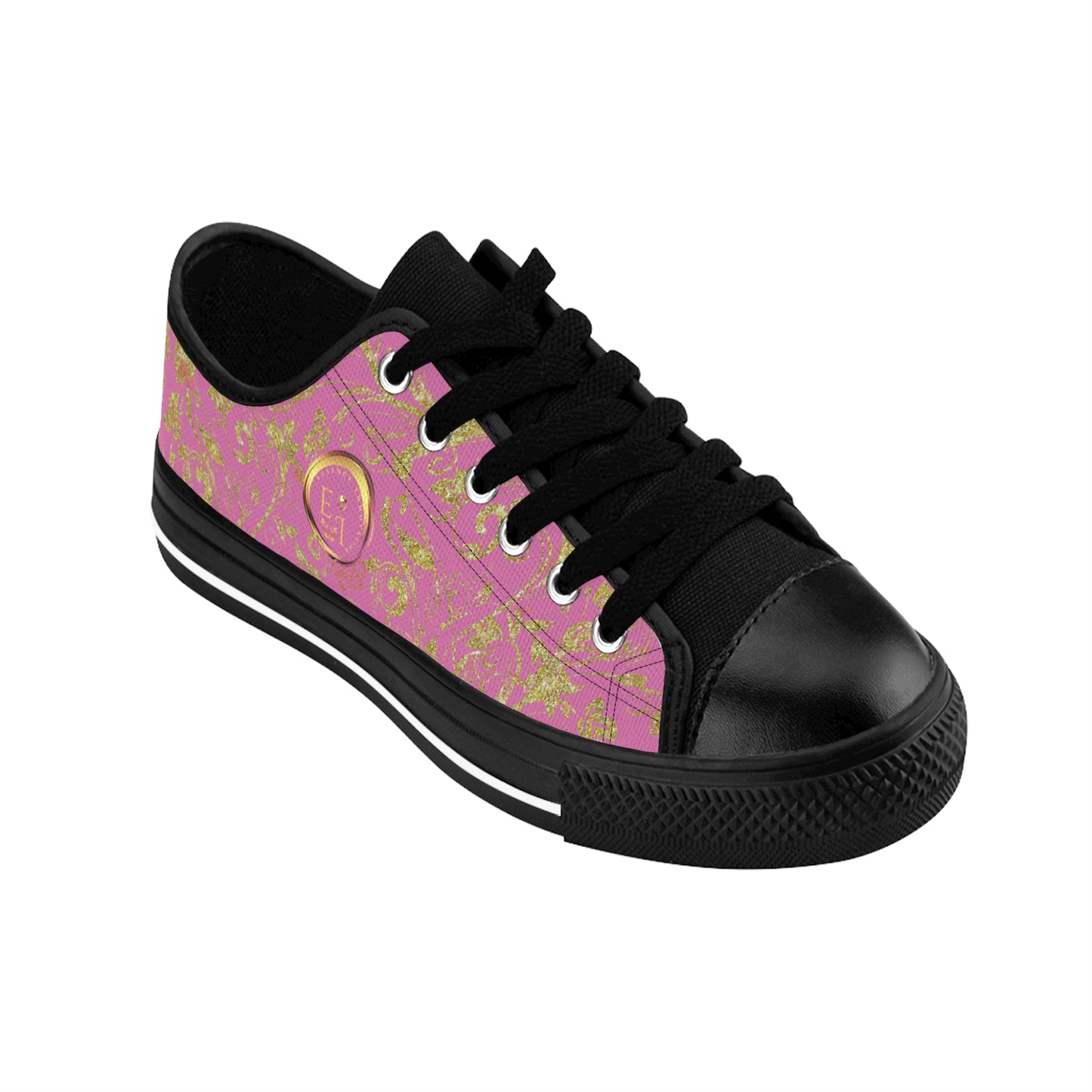 Bohemian Butterfly | Light Pink | Black Sole LowTop Sneakers