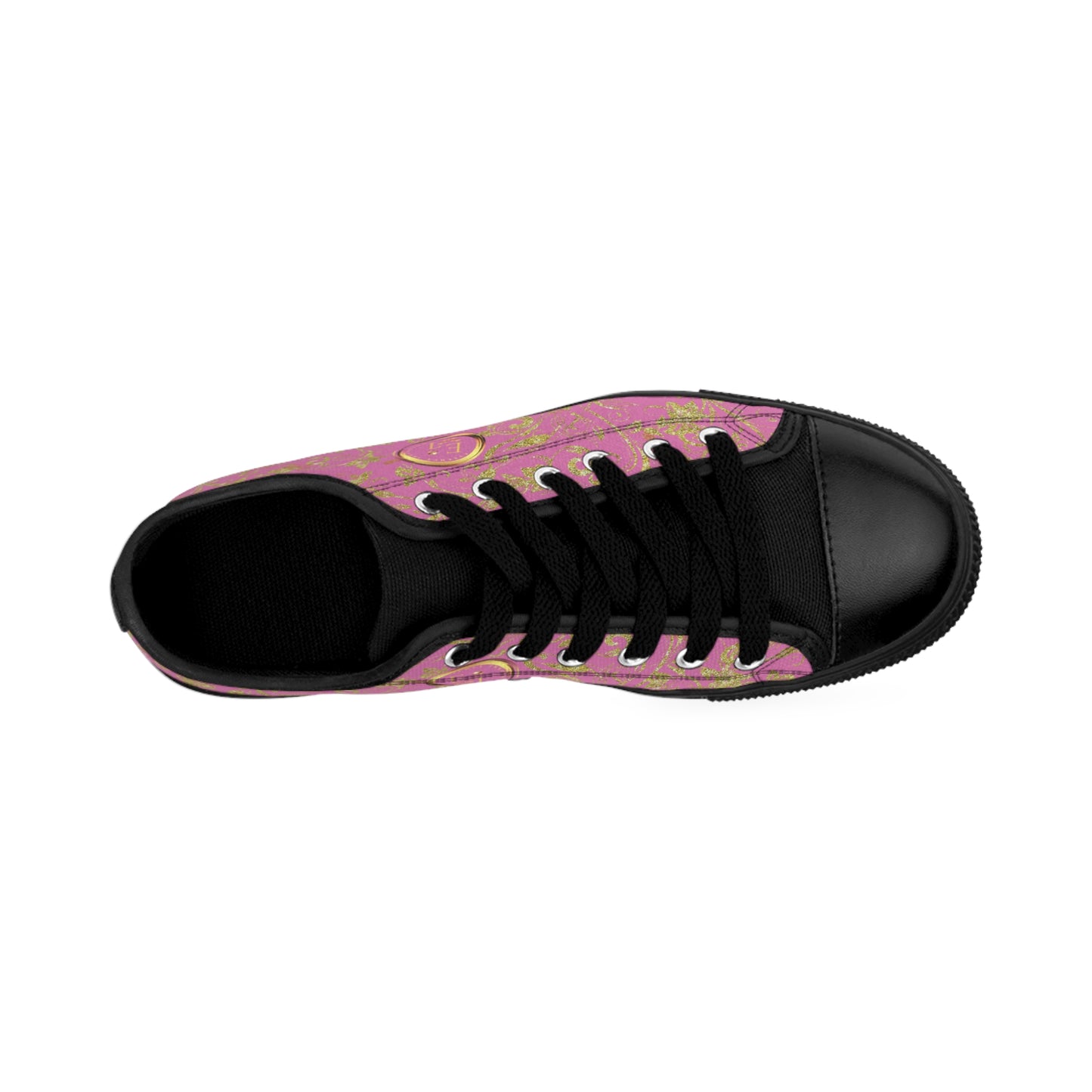 Bohemian Butterfly | Light Pink | Black Sole LowTop Sneakers