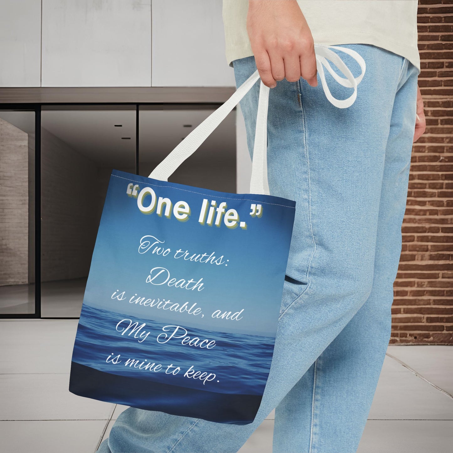 "One Life" – Two Truths Oceanic Quote Tote Bag