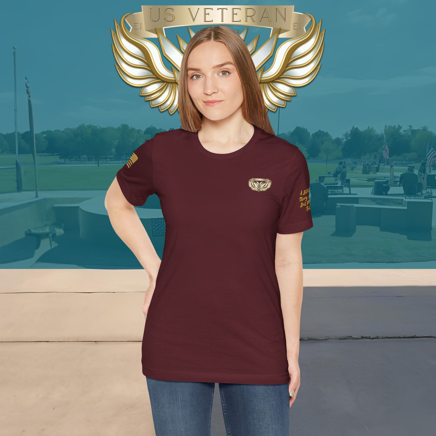 Essence Maroon Veteran Tee – Bold Patriotic T-Shirt