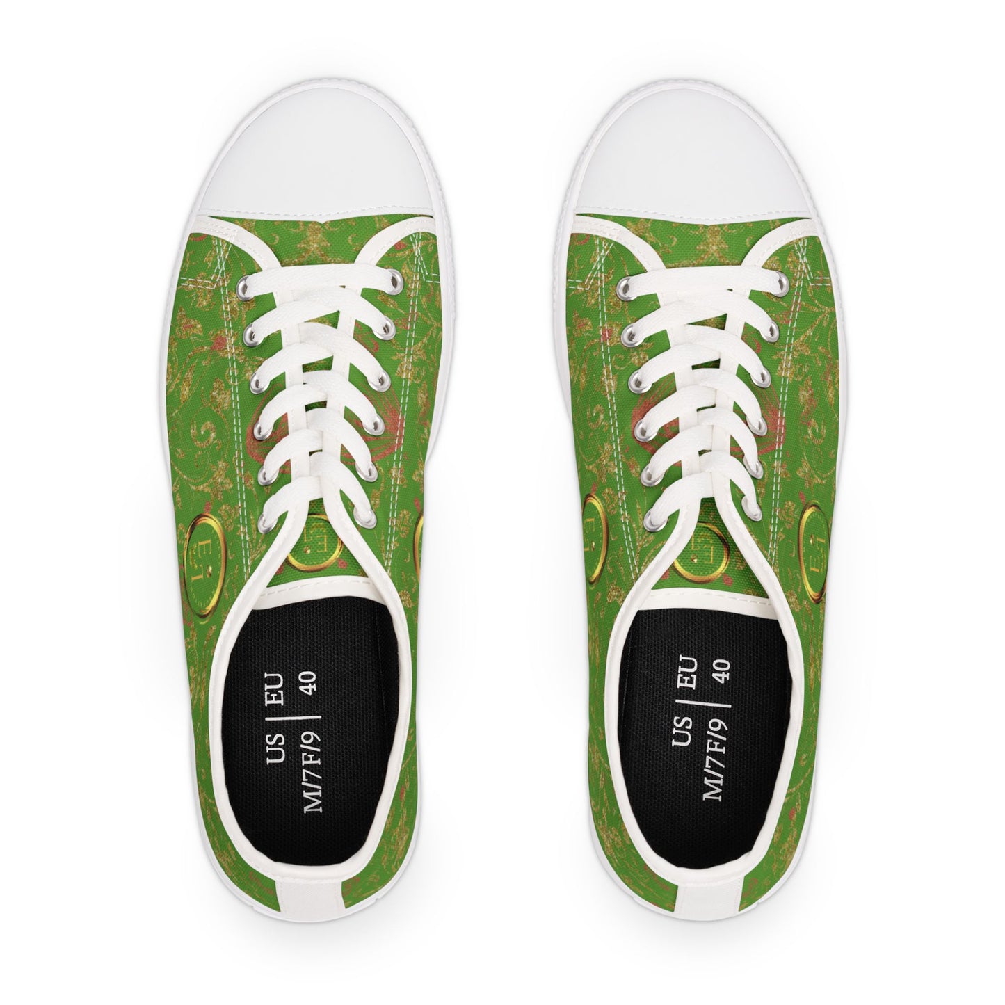 Ladies Bohemian Butterfly | Light Green | White Sole LowTops