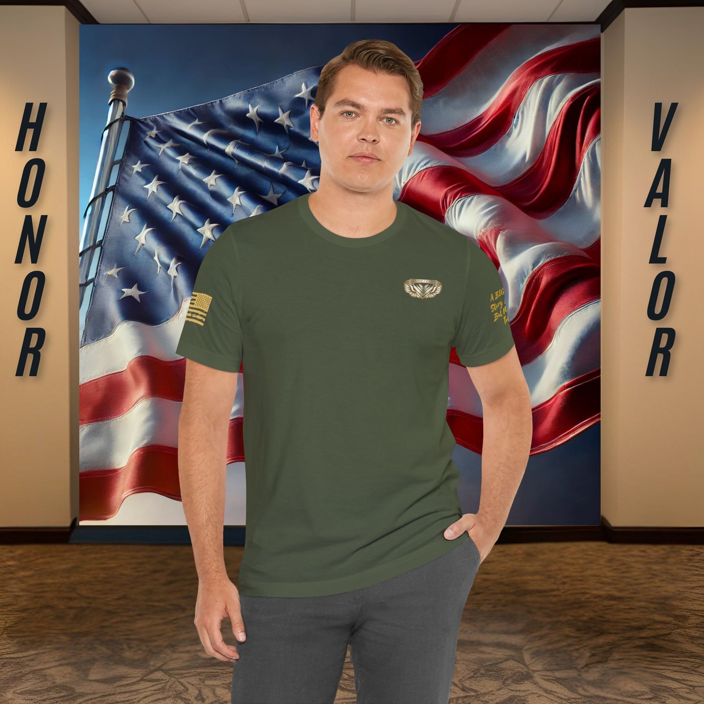 Essence Green Veteran Tee – Military Pride T-Shirt