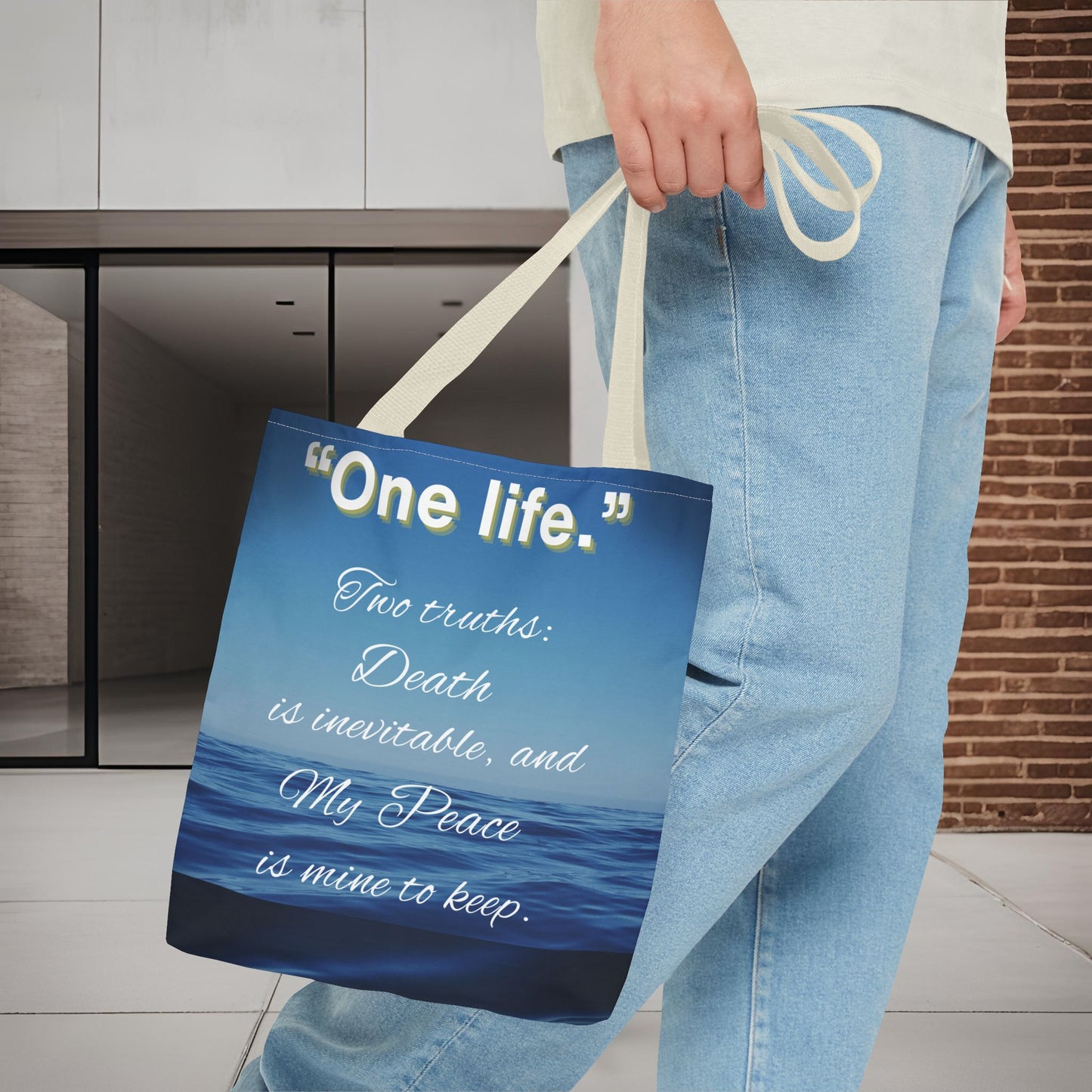 "One Life" – Two Truths Oceanic Quote Tote Bag