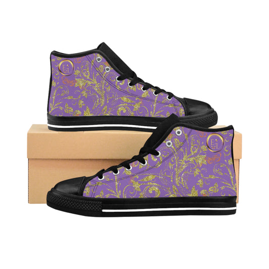 Bohemian Butterfly | Light Purple | Black Sole HighTop Sneakers