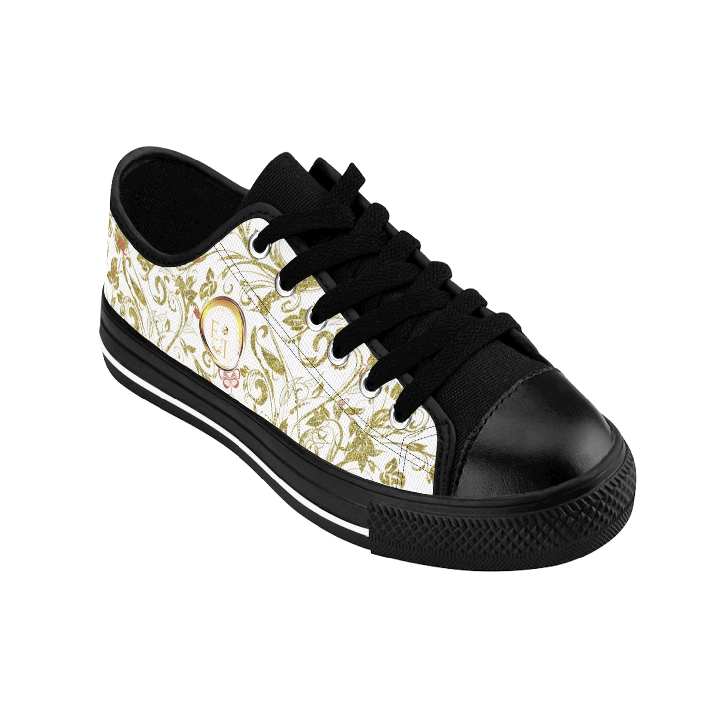 Black Essence Innovation sneaker with a white sole on a white background