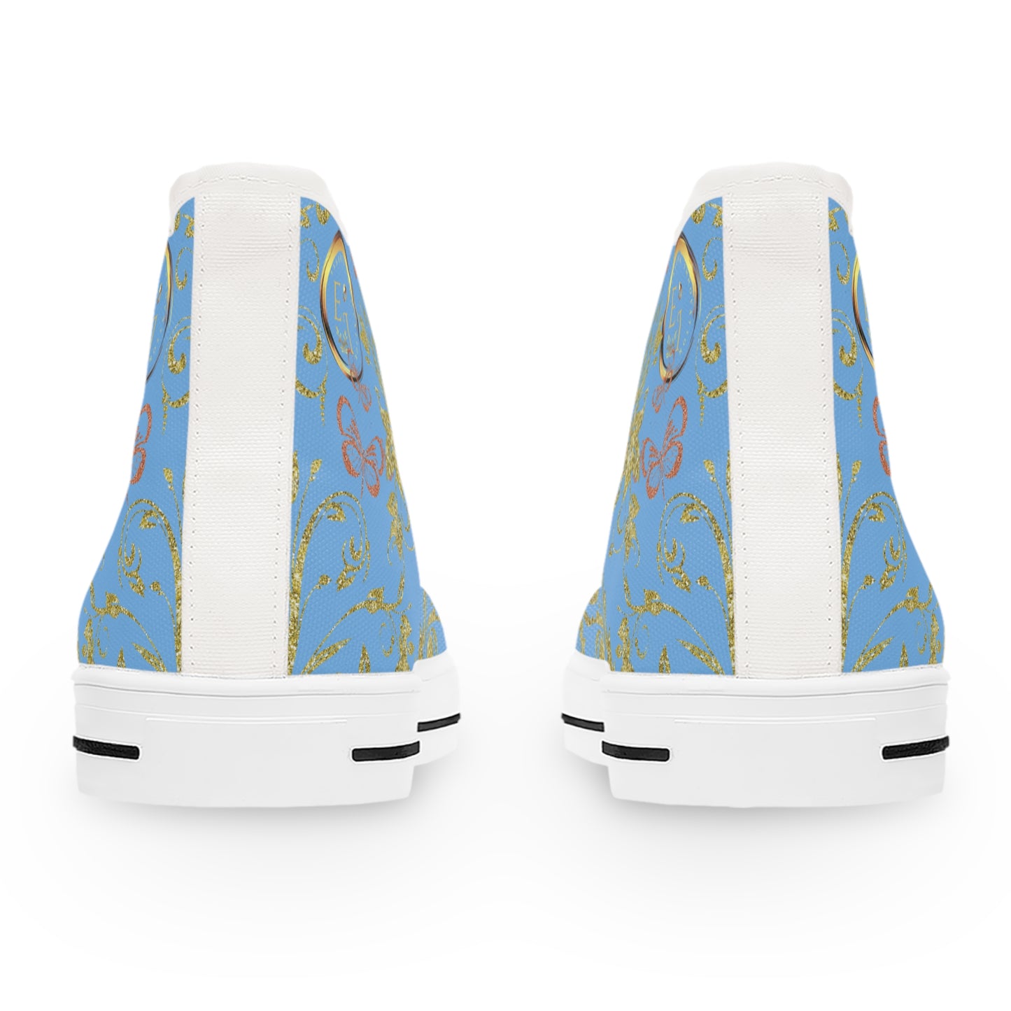 Ladies Bohemian Butterfly | Light Blue | White Sole HighTops