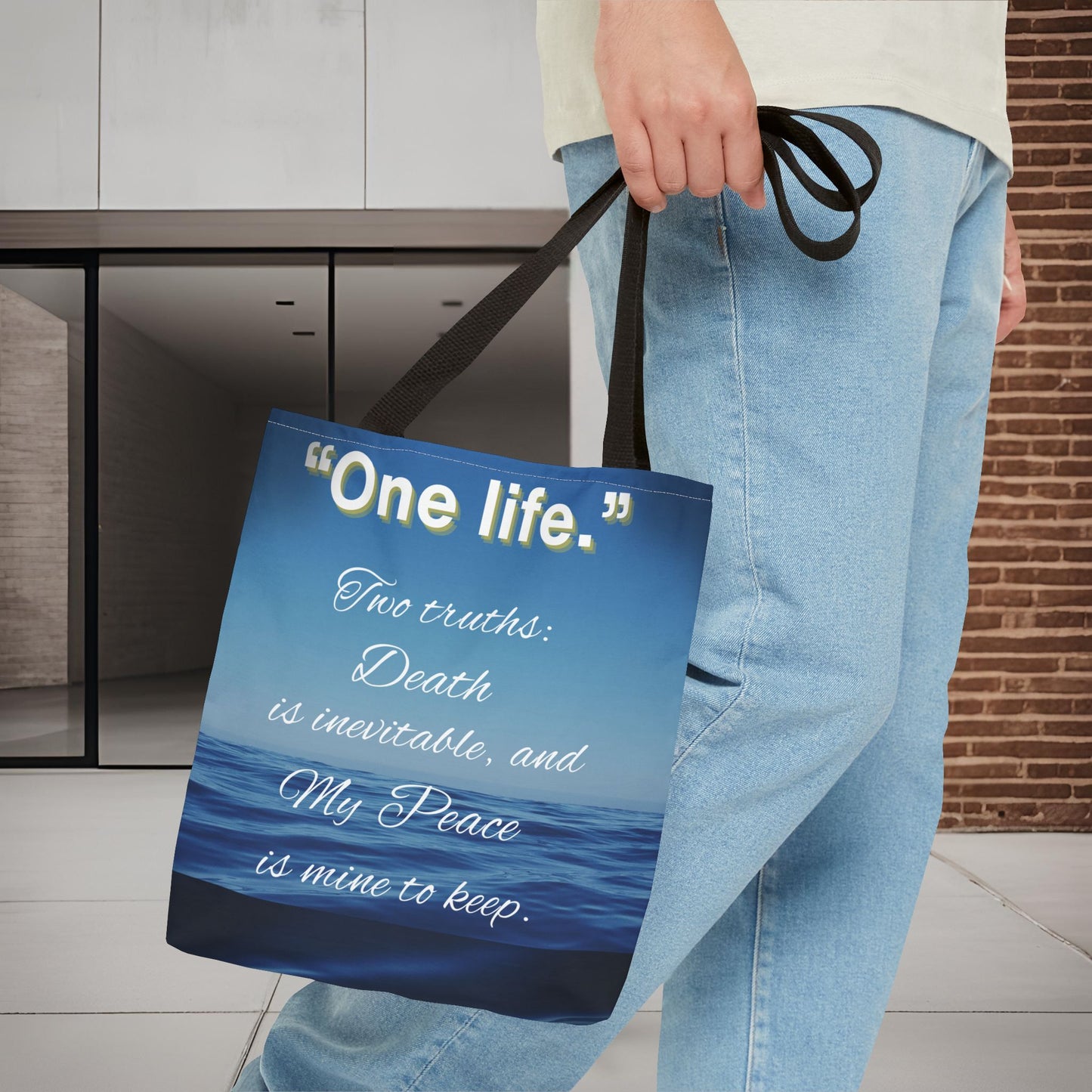 "One Life" – Two Truths Oceanic Quote Tote Bag