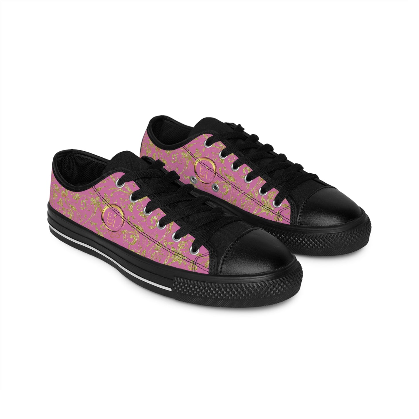 Bohemian Butterfly | Light Pink | Black Sole LowTop Sneakers