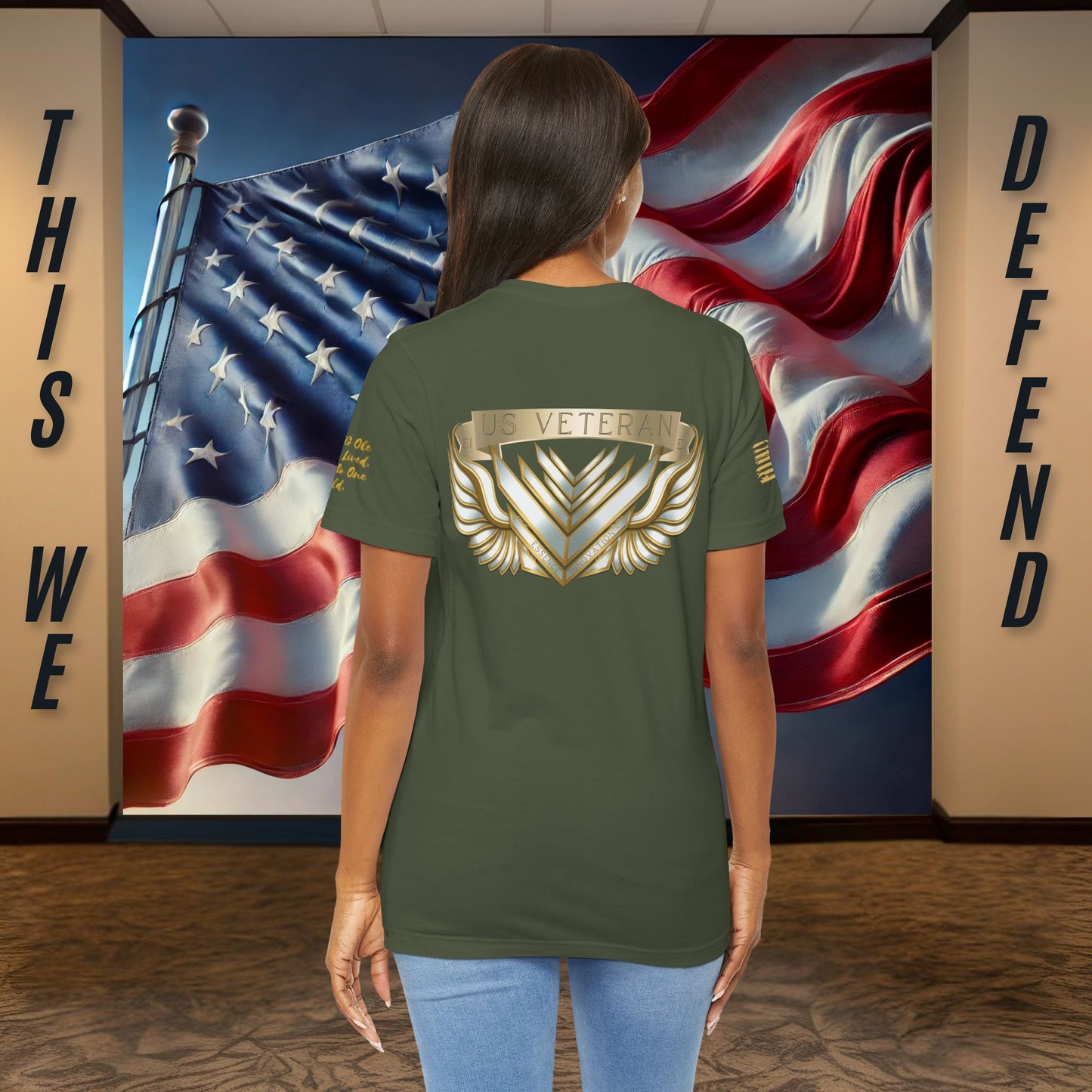 Essence Green Veteran Tee – Military Pride T-Shirt