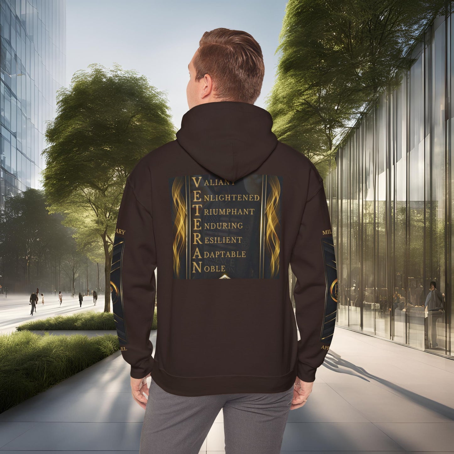 Veteran Qualities Warrior Six | DC Chocolate Hoodie | Military & Service Tribute