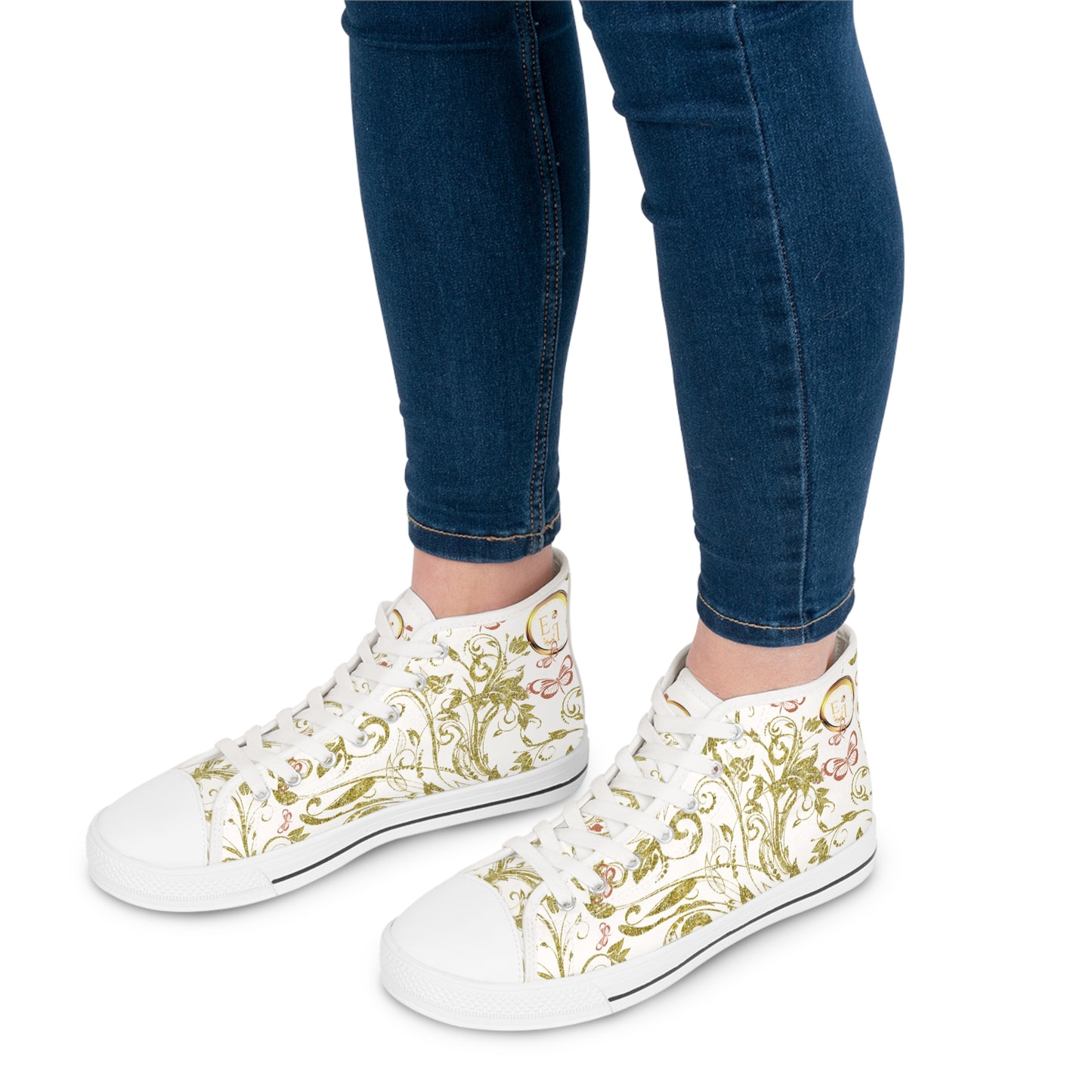 Ladies Bohemian Butterfly | White | White Sole HighTops