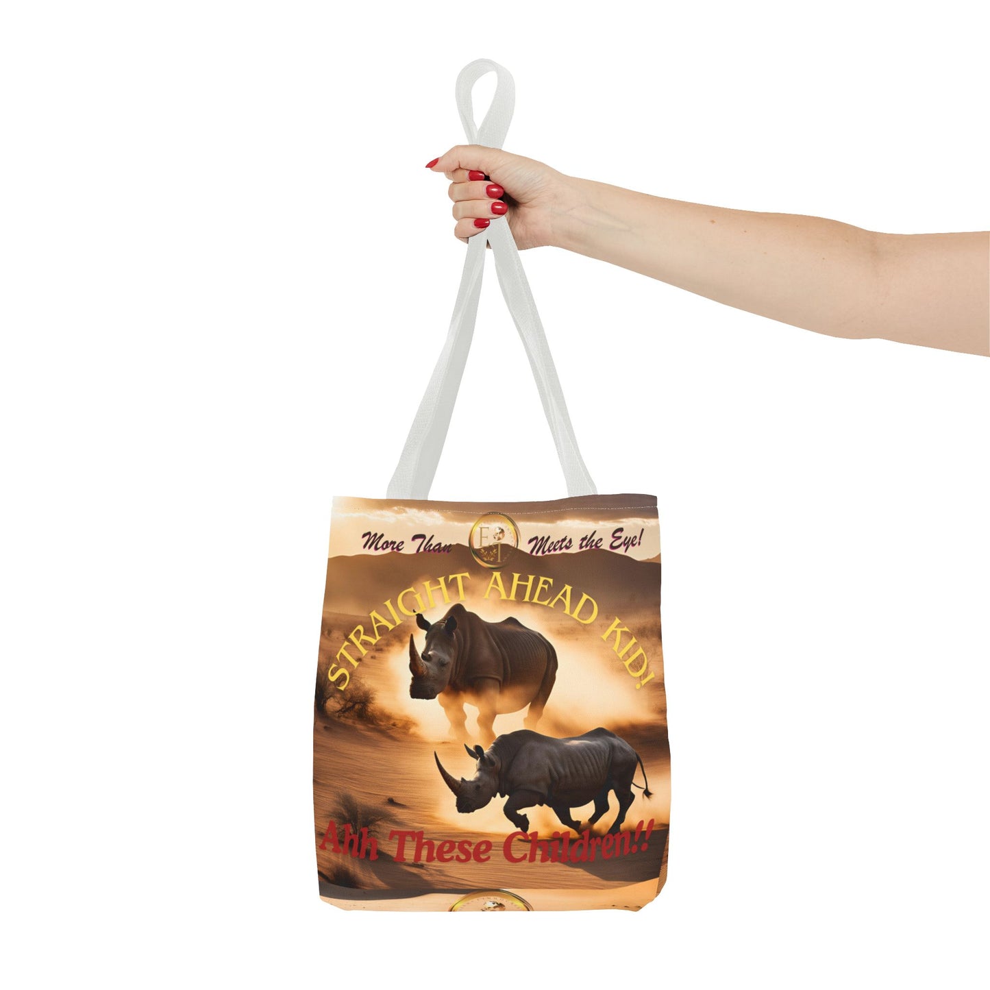 Wildlife Tote Bag, Straight Ahead Kid Tote, Eco-Friendly Rhinos Bag, Animal Lover Gift, Adventure Shopping Bag, Unique Canvas Accessory