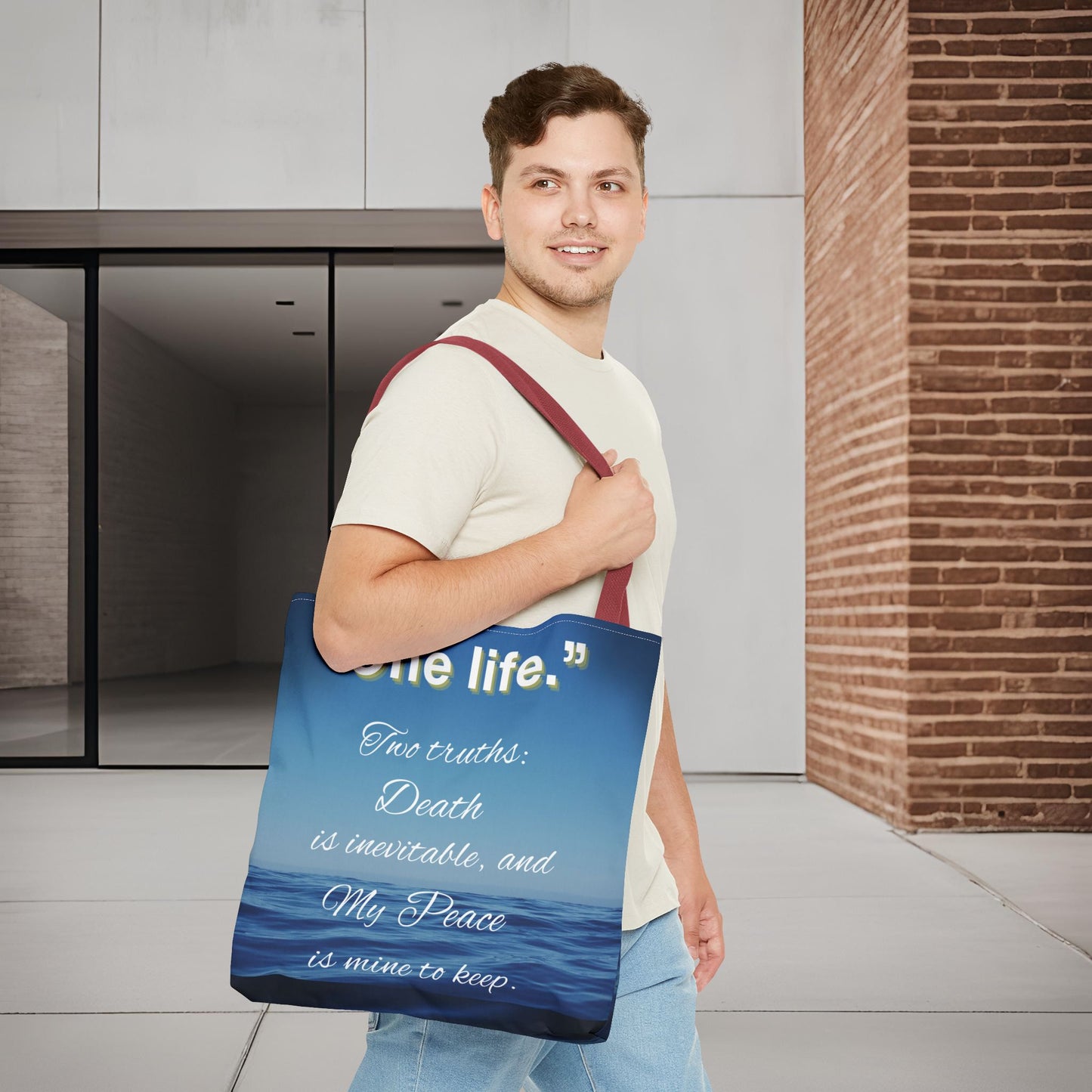 "One Life" – Two Truths Oceanic Quote Tote Bag