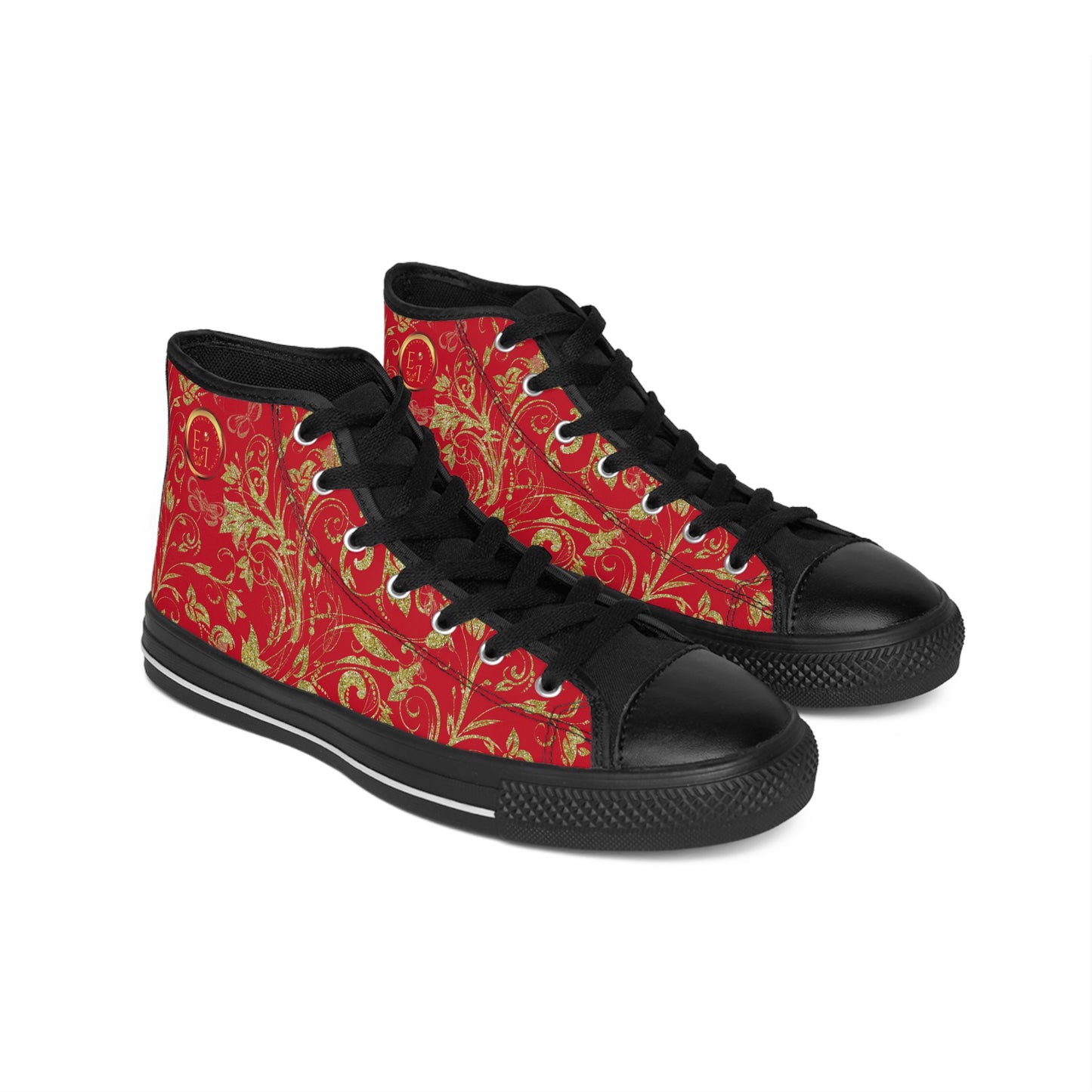 Bohemian Butterfly Hightops X | Black Sole | Dark Red