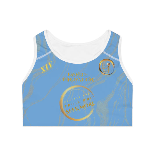 Seek More SBS XIV | EI Sports Bra Stripped | Light Blue
