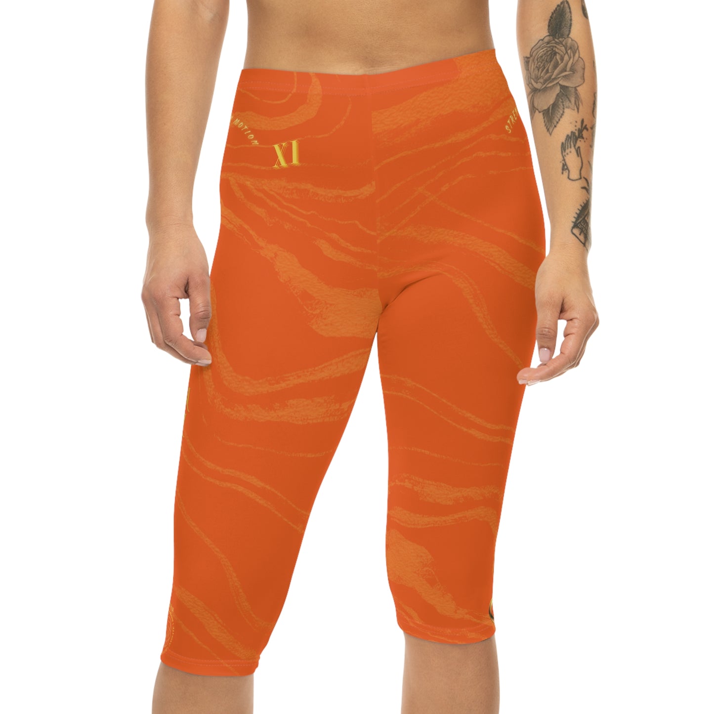 Seek More CLS XI | Capri Leggings | EI Sports | Orange