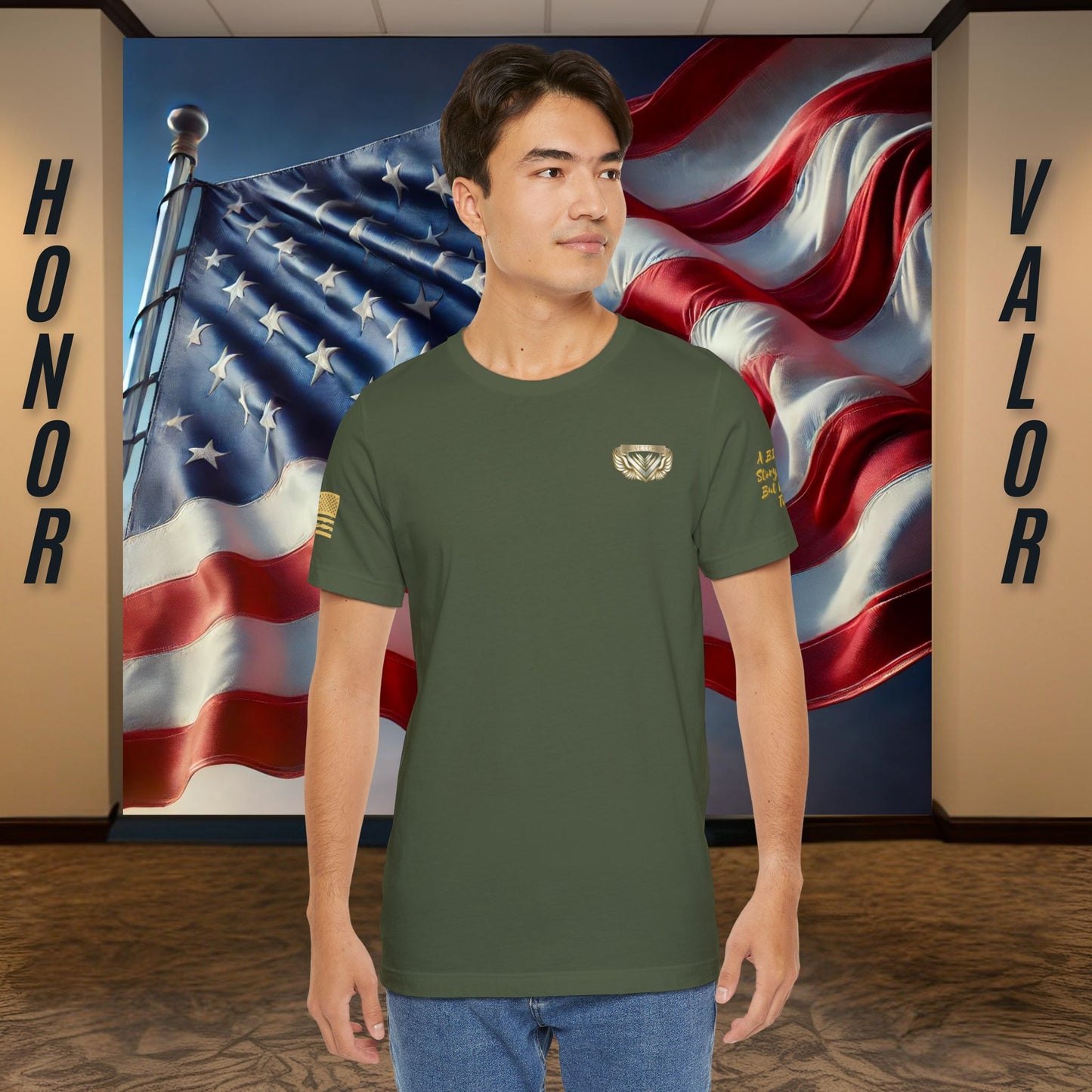 Essence Green Veteran Tee – Military Pride T-Shirt